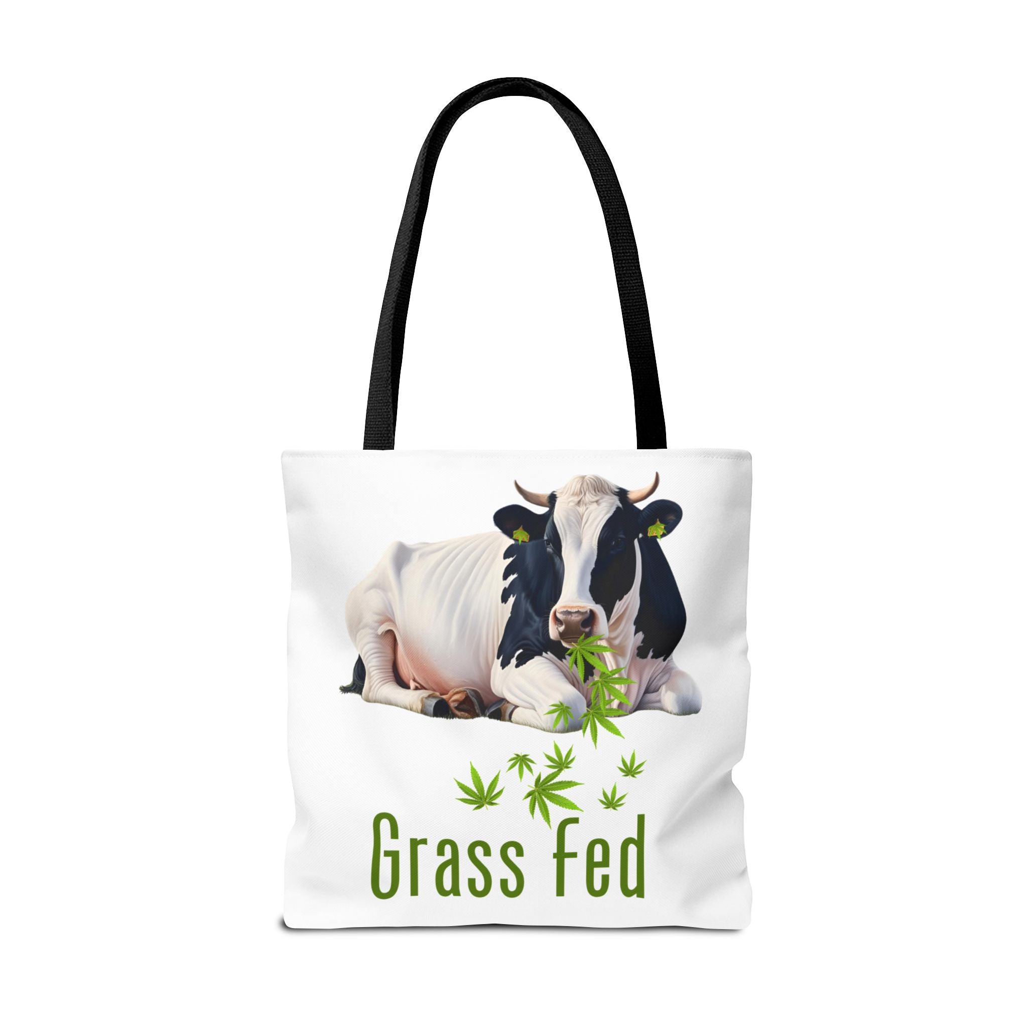 Grass Fed Cow Tote Bag, Eco-Friendly Shopping Bag, Farmhouse Style, Vegan Gift, Reusable Grocery Bag