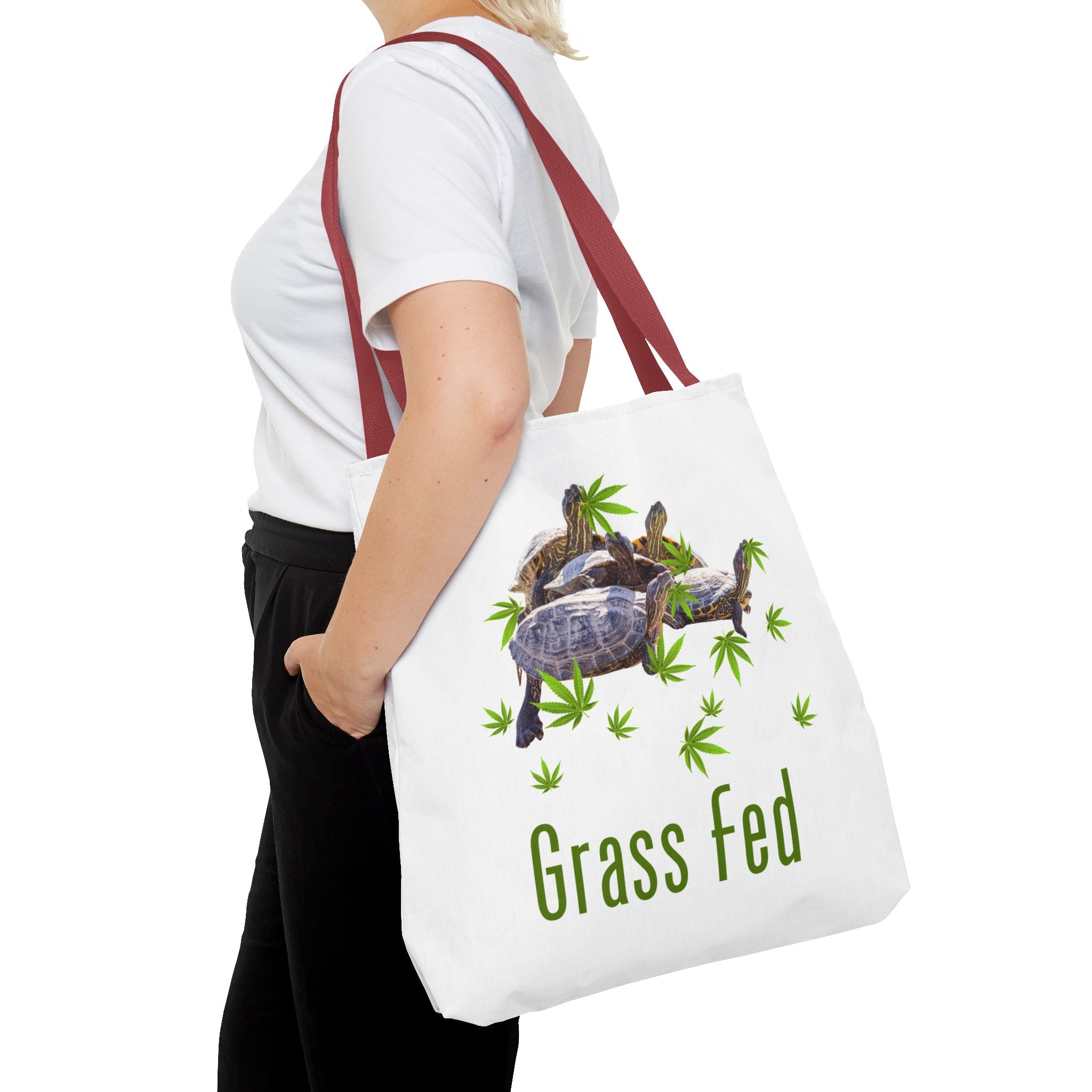 Eco-Friendly Turtle Tote Bag, Grass Fed Design, Reusable Shopping Bag, Animal Lover Gift, Beach Tote, Sustainable Fashion