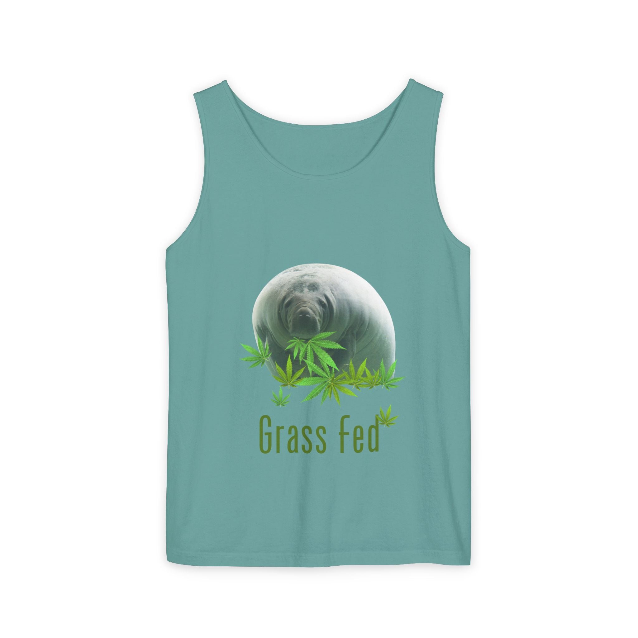 Grass Fed Manatee Unisex Tank Top, Casual Sleeveless Shirt, Nature Lover Gift, Eco-Friendly Apparel, Summer Wardrobe Essential