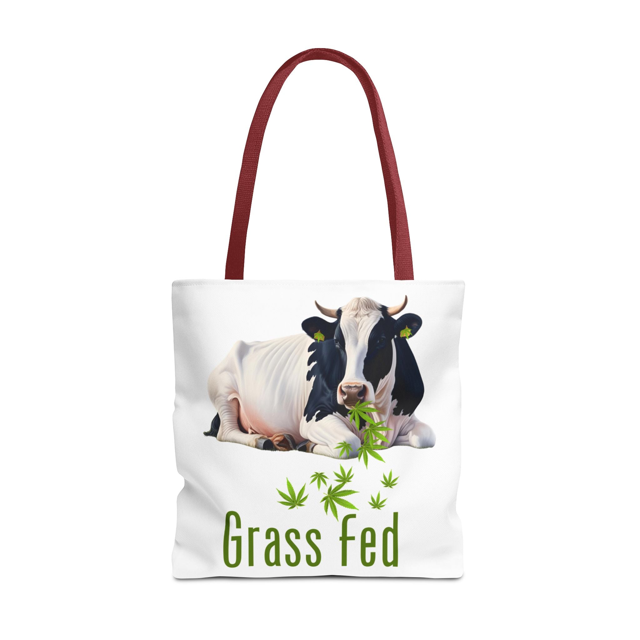 Grass Fed Cow Tote Bag, Eco-Friendly Shopping Bag, Farmhouse Style, Vegan Gift, Reusable Grocery Bag