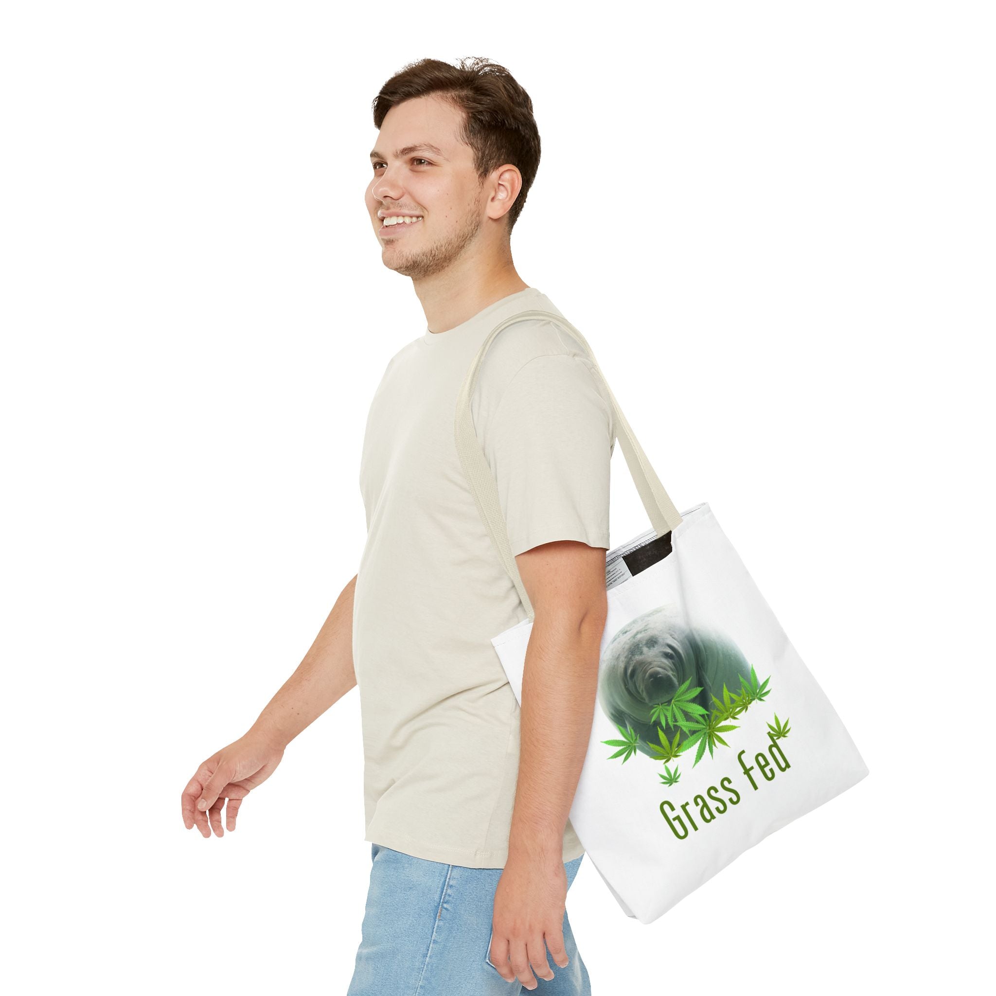 Grass Fed Tote Bag - Eco-Friendly, Animal Lovers Gift, Shopping, Beach, Reusable Bag