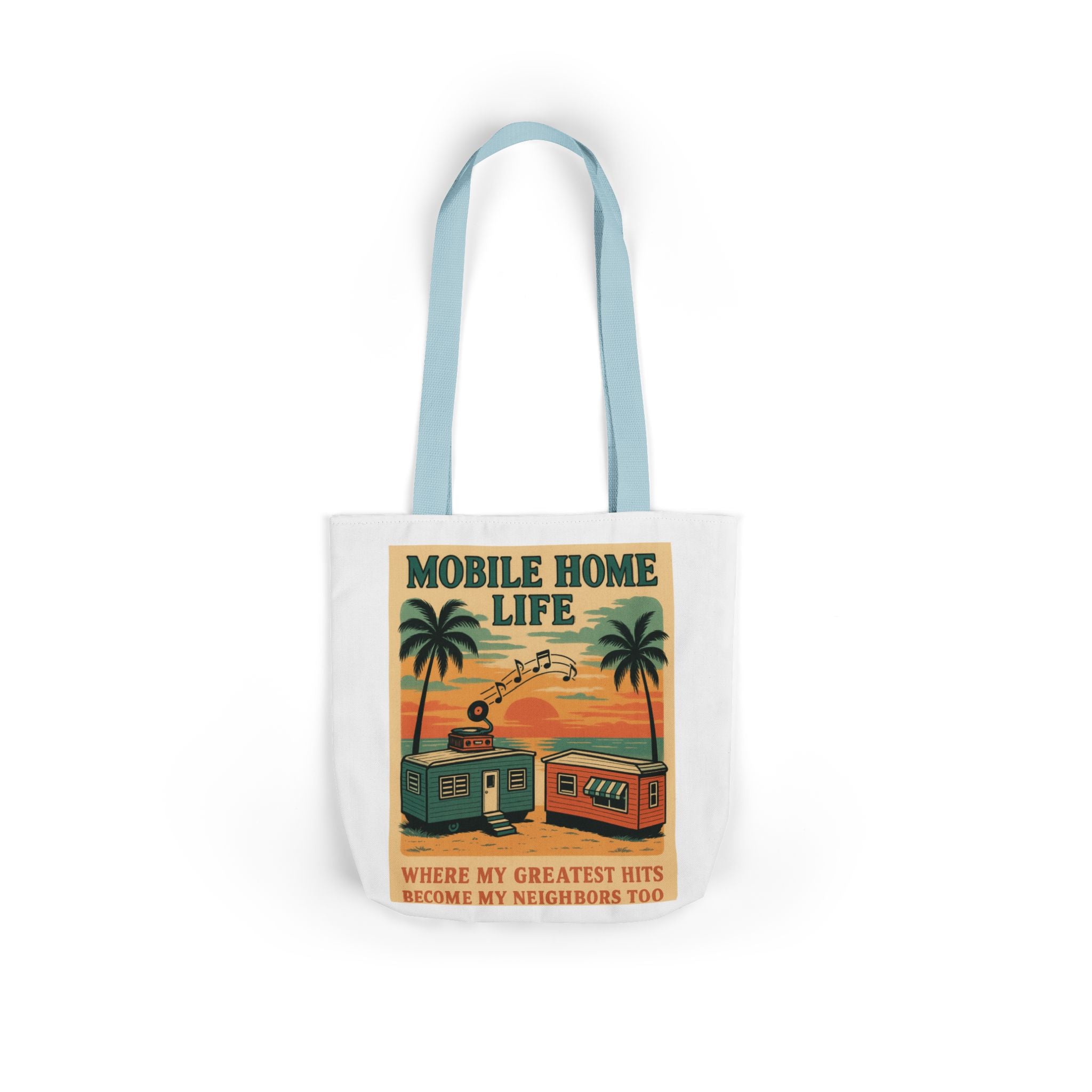 Mobile Home Life Canvas Tote Bag, Beach Chic Bag, Eco-Friendly Shopper, Summer Adventure Tote, Musical Vibes Bag, Gift for Travelers