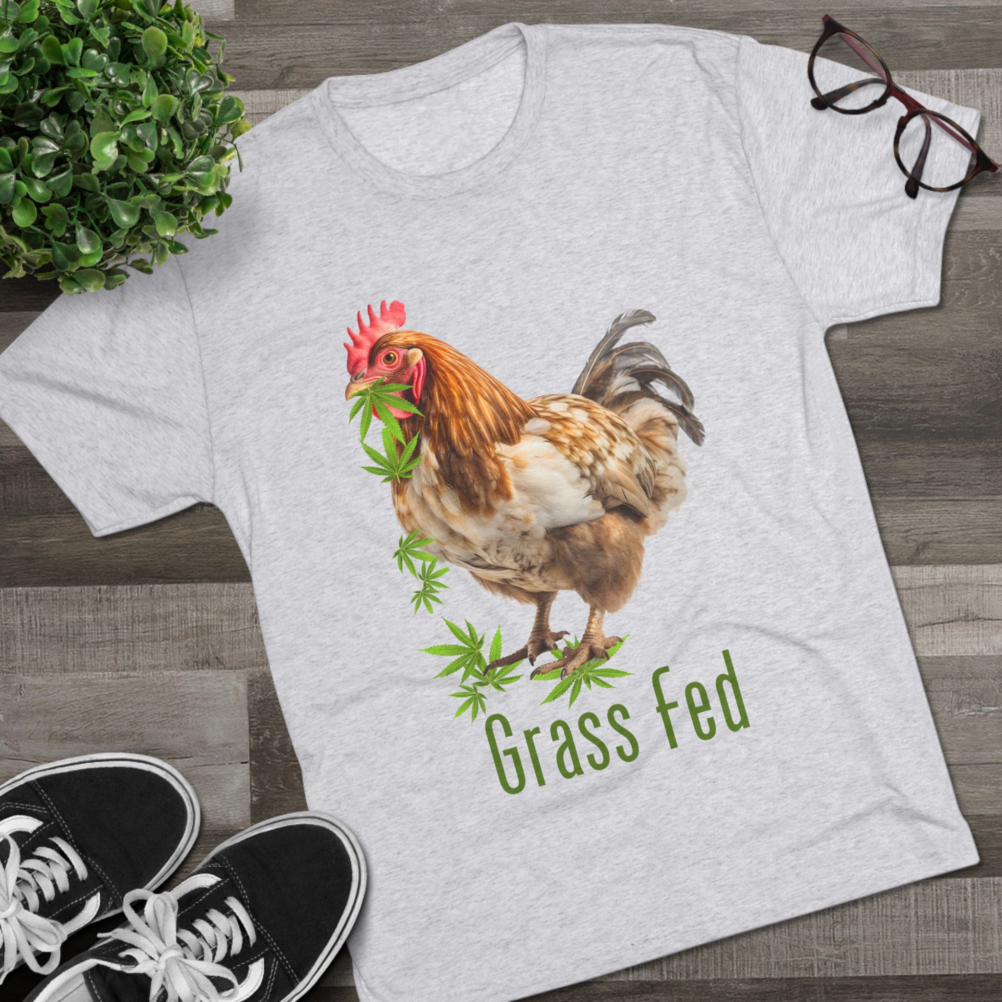 Grass Fed Chicken Unisex Tee, Funny Farm Shirt, Gift for Farmers, Agriculture Apparel, Casual Wear