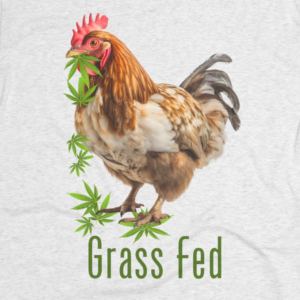 Grass Fed Chicken Unisex Tee, Funny Farm Shirt, Gift for Farmers, Agriculture Apparel, Casual Wear