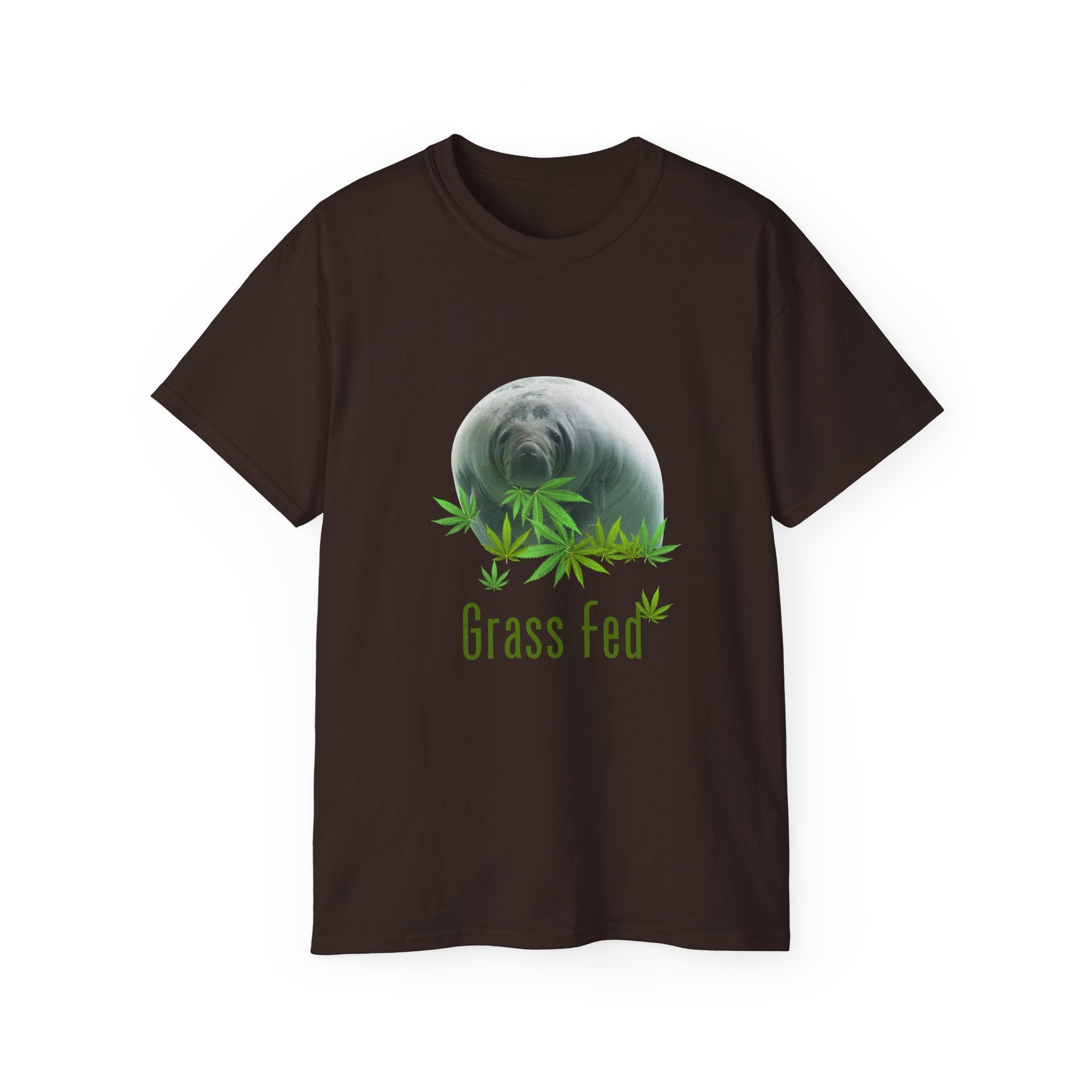 Grass Fed ManateeTee - Unisex Ultra Cotton T-Shirt, Funny Animal Lover Gift, Cannabis Theme, Nature Lover Apparel, Eco-Friendly Clothing