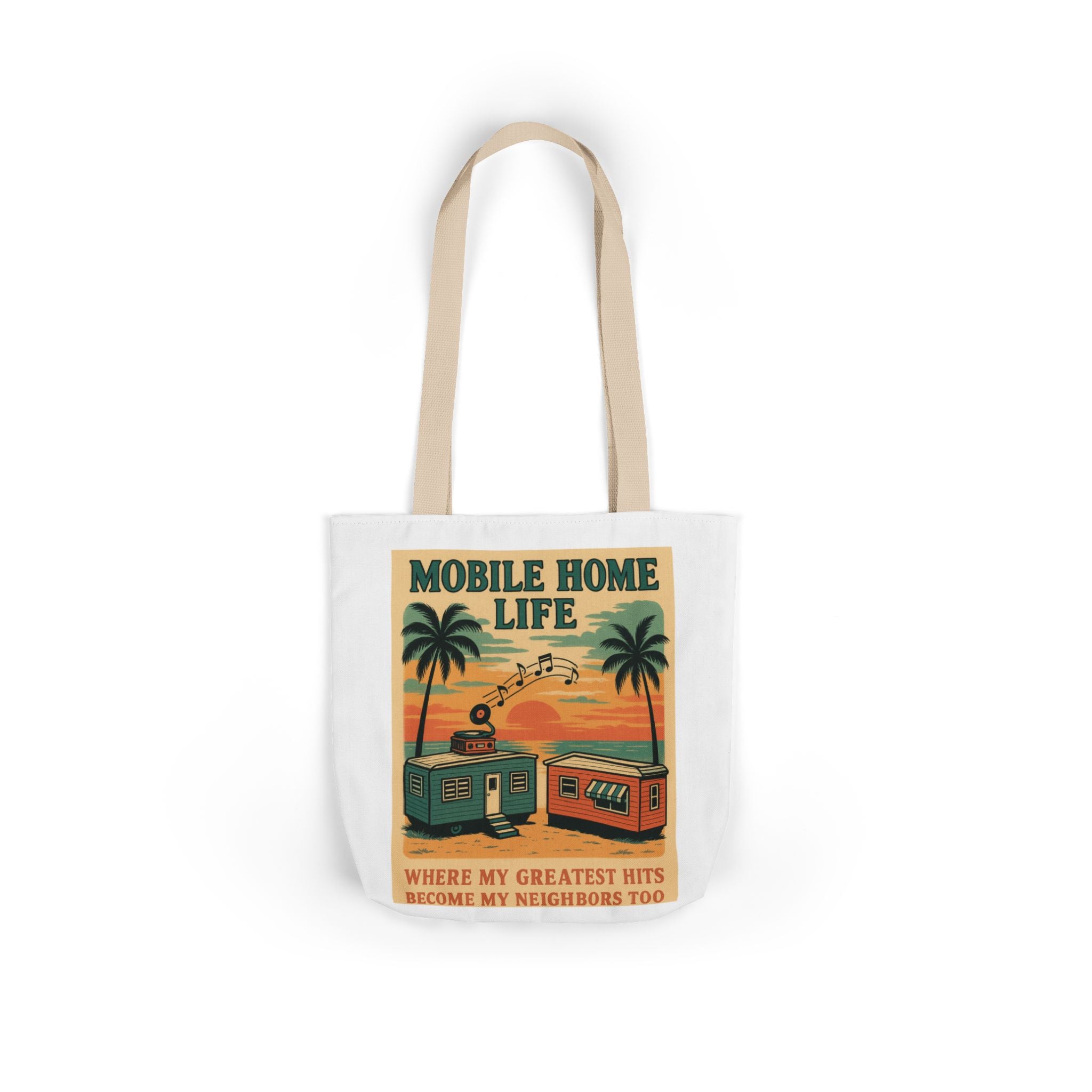 Mobile Home Life Canvas Tote Bag, Beach Chic Bag, Eco-Friendly Shopper, Summer Adventure Tote, Musical Vibes Bag, Gift for Travelers