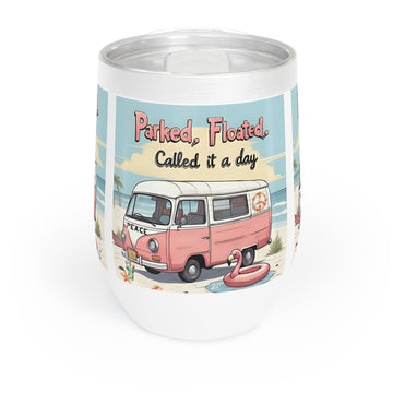 Chill Vinyl Wine Tumbler -lid included-with Beach Vibes, Perfect Gift for Beach Lovers, Relaxation Essentials, Outdoor Picnics, Summer Parties, [...]