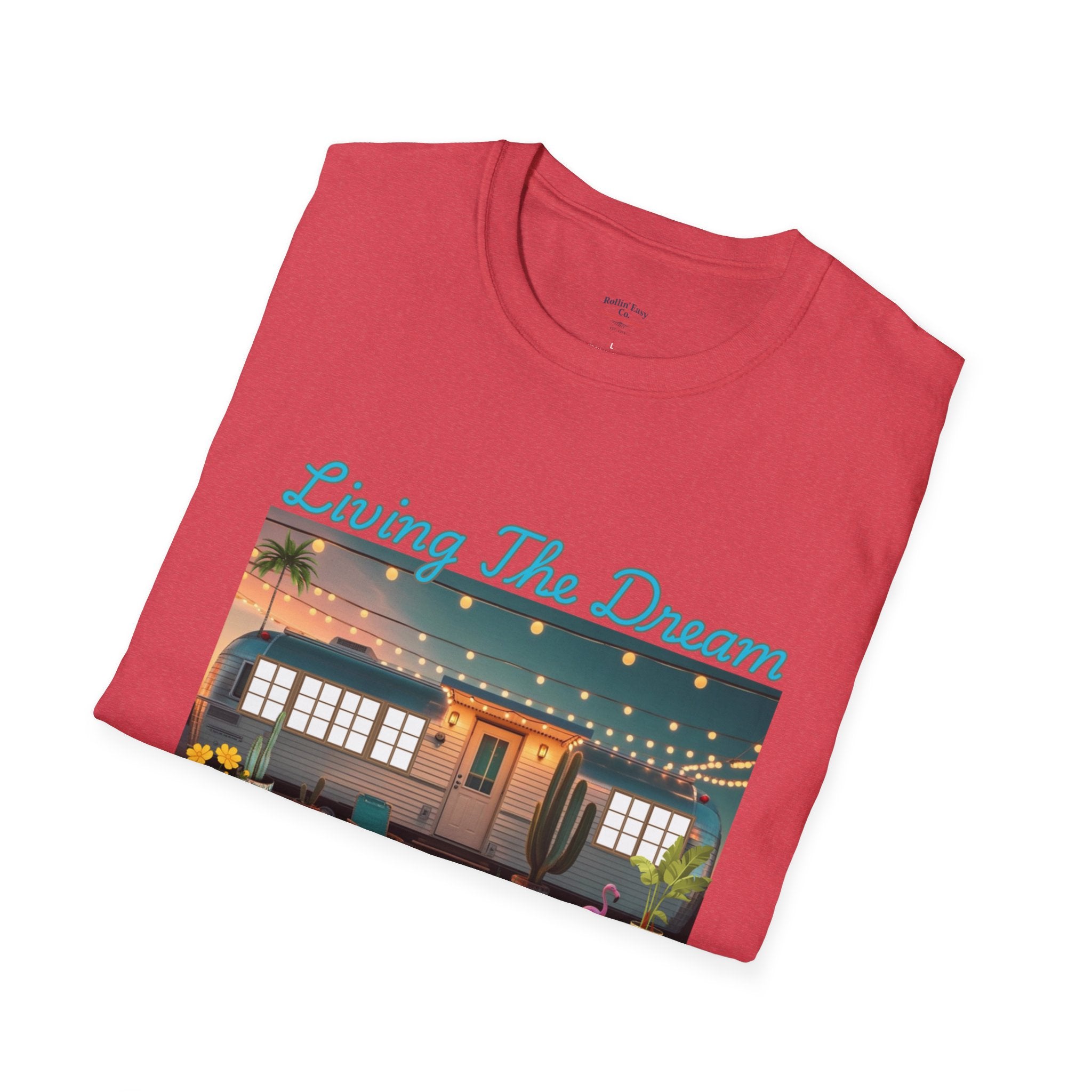 Living The Dream Unisex T-Shirt, Cute Camper Tee, Boho Style Shirt, Travel Lover Gift, Adventure Apparel