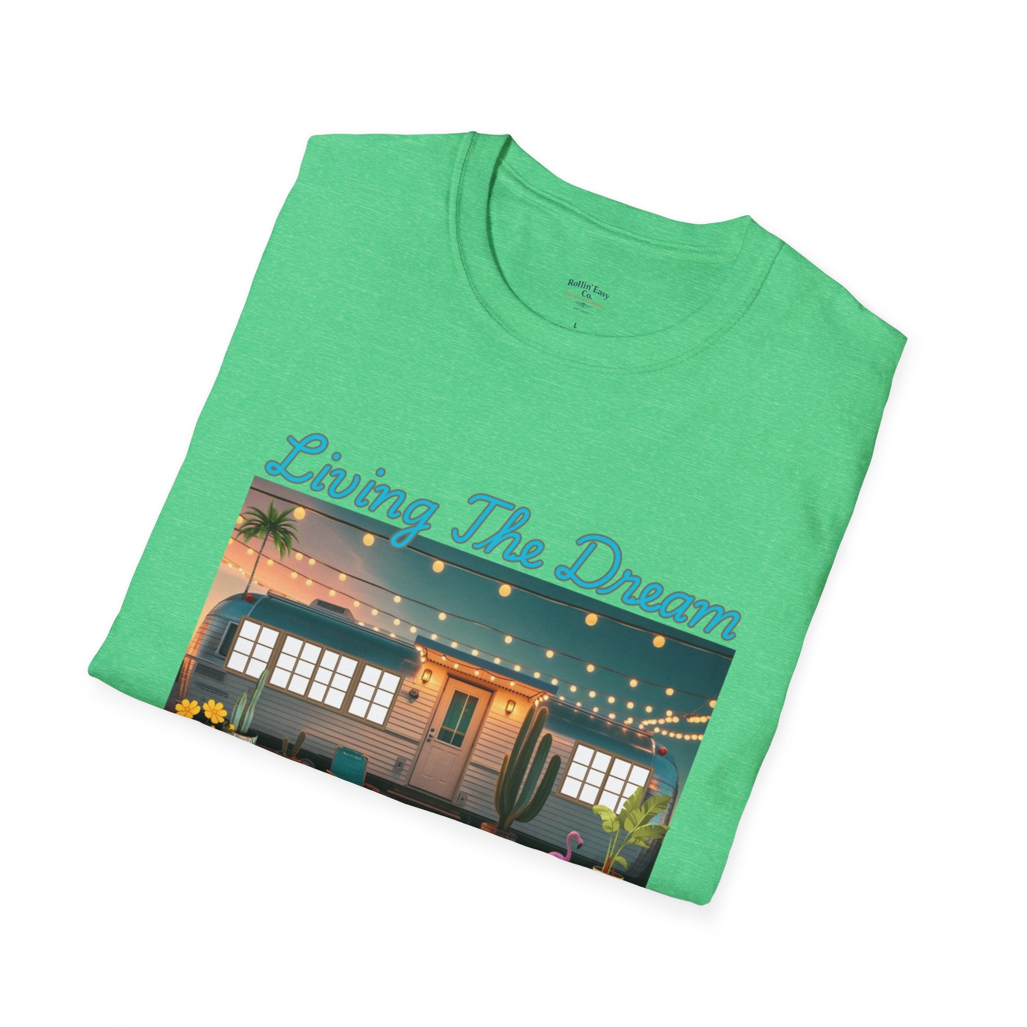Living The Dream Unisex T-Shirt, Cute Camper Tee, Boho Style Shirt, Travel Lover Gift, Adventure Apparel