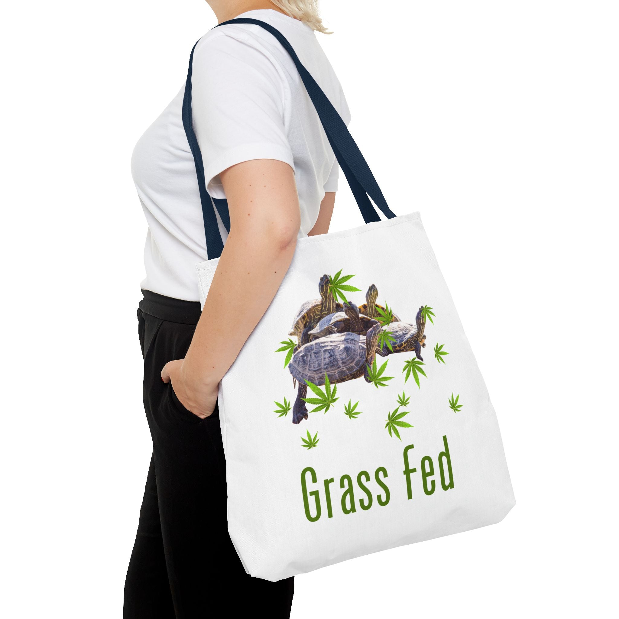 Eco-Friendly Turtle Tote Bag, Grass Fed Design, Reusable Shopping Bag, Animal Lover Gift, Beach Tote, Sustainable Fashion