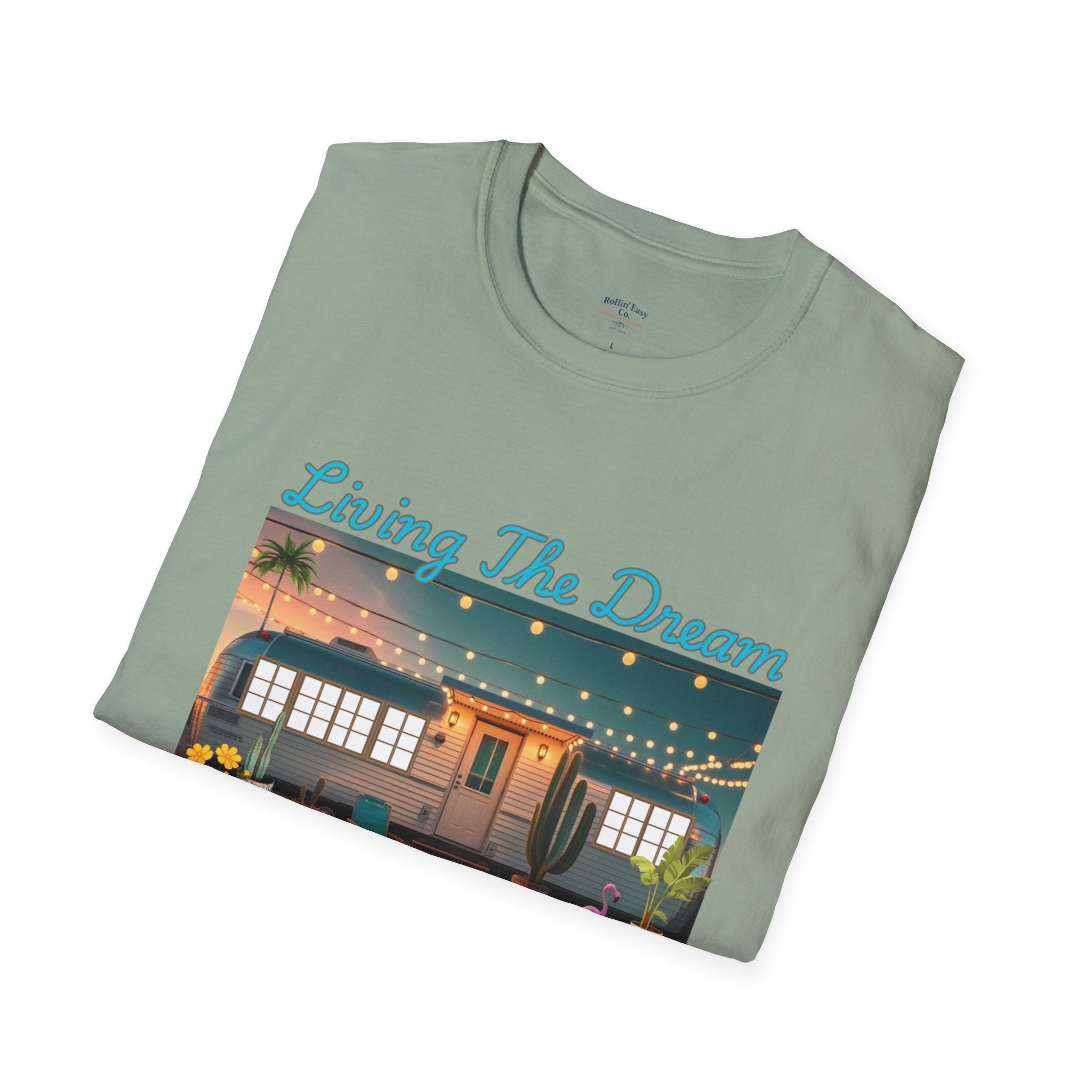 Living The Dream Unisex T-Shirt, Cute Camper Tee, Boho Style Shirt, Travel Lover Gift, Adventure Apparel
