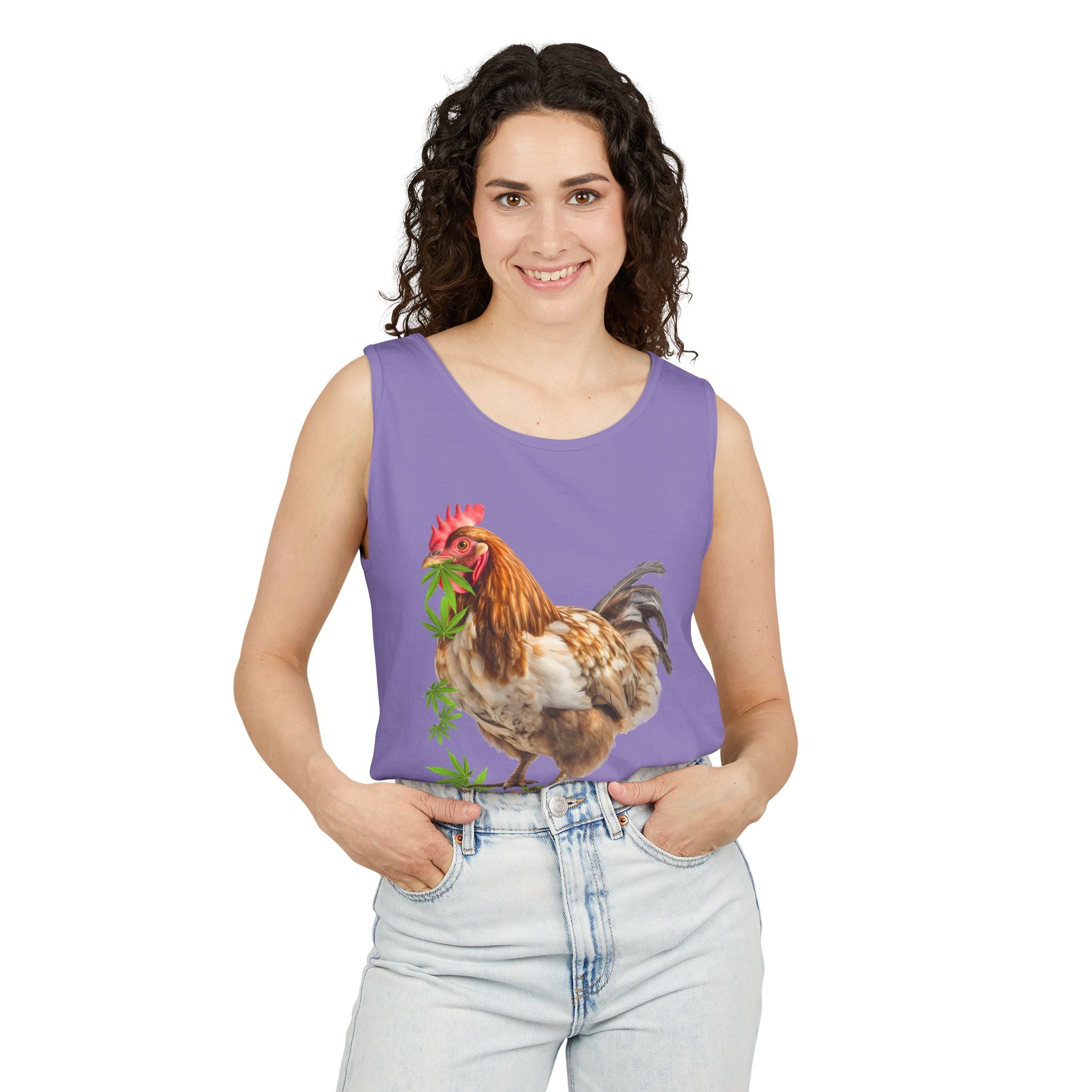 Grass Fed Chicken Tank Top, Unisex Graphic Tee, Casual Summer Apparel, Farm Fresh Gift, Eco-Friendly Fashion