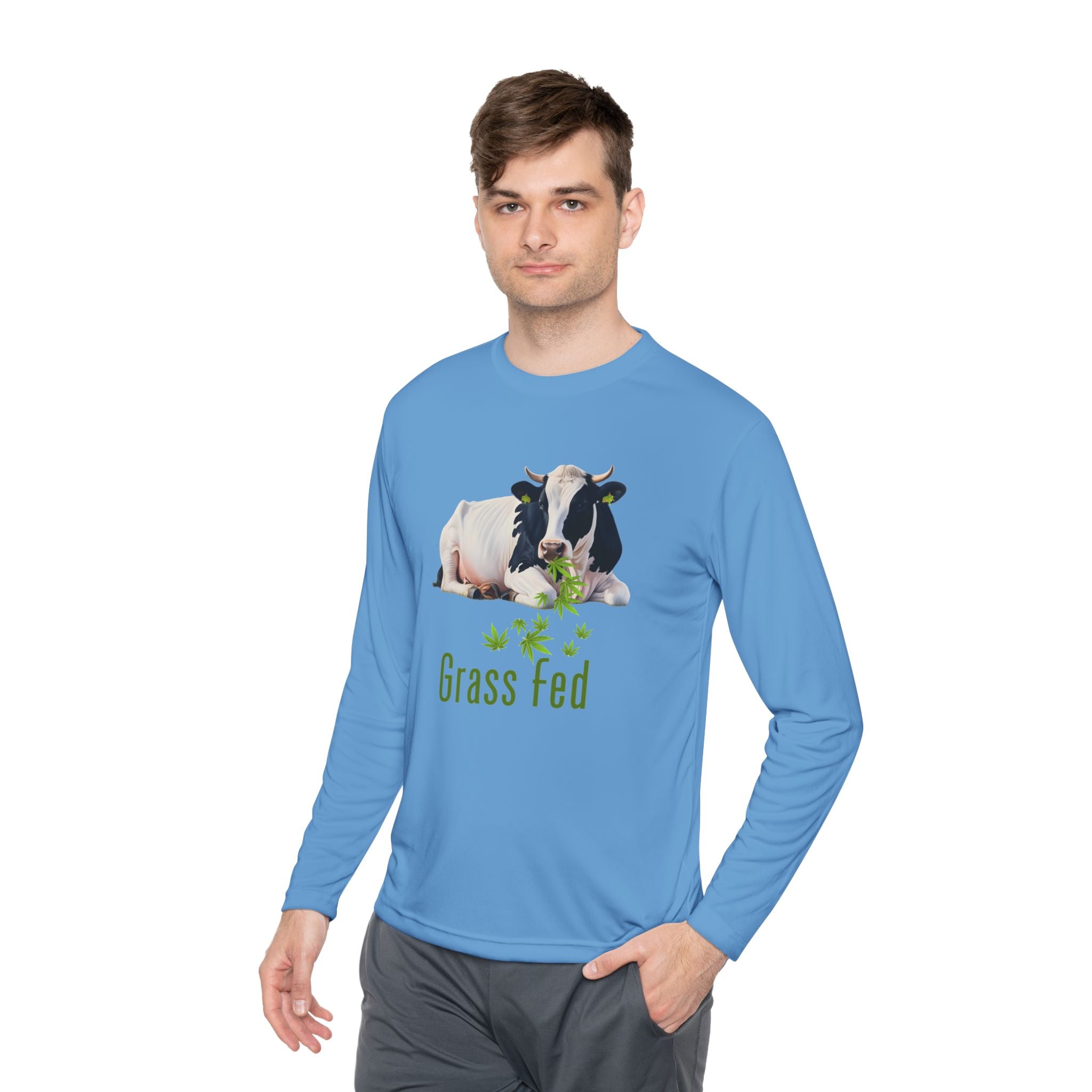 Grass Fed Cow Unisex Long Sleeve Tee, Farm T-Shirt, Animal Lover Gift, Eco-Friendly Apparel, Cute Cow Shirt, Casual Comfortable Wear