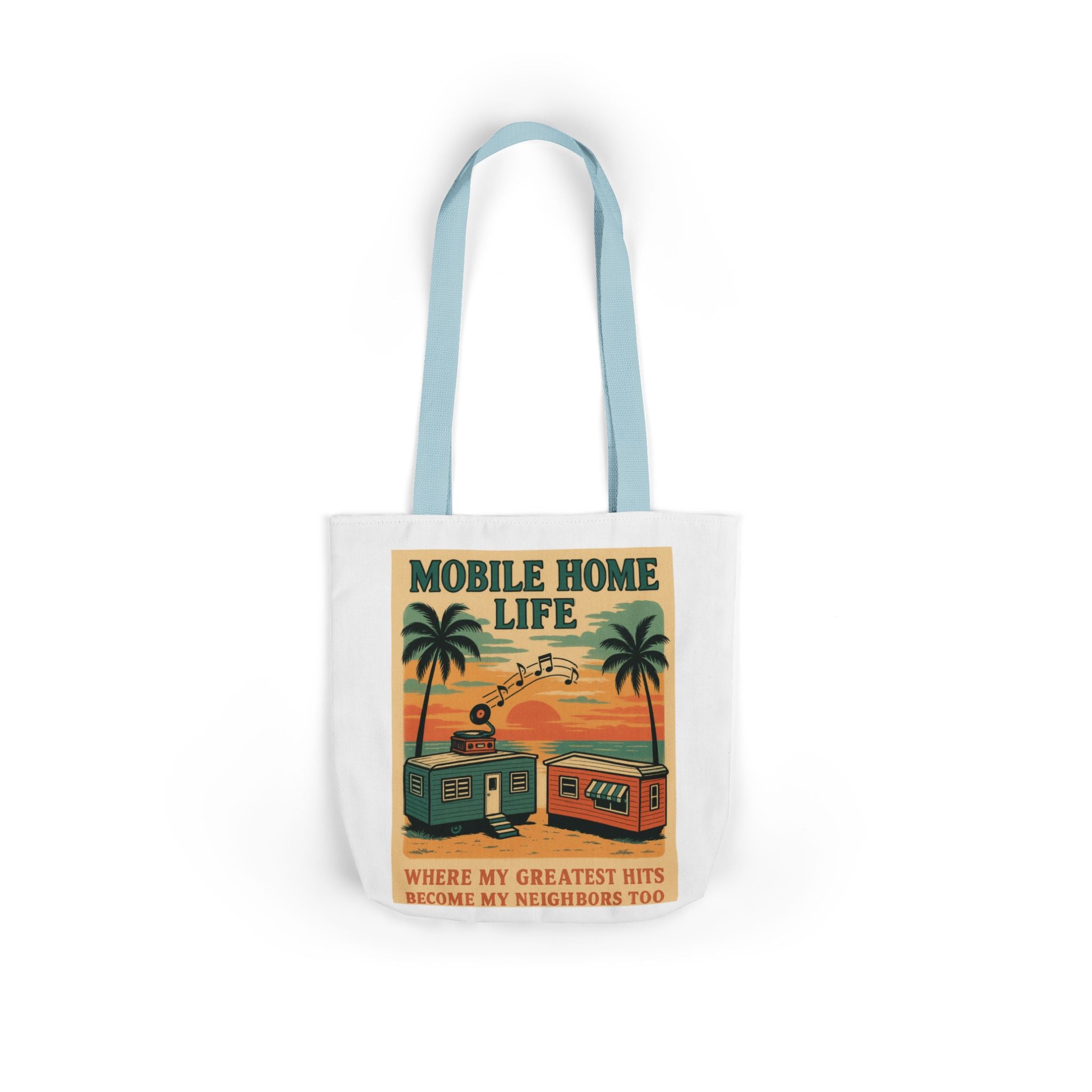 Mobile Home Life Canvas Tote Bag, Beach Chic Bag, Eco-Friendly Shopper, Summer Adventure Tote, Musical Vibes Bag, Gift for Travelers