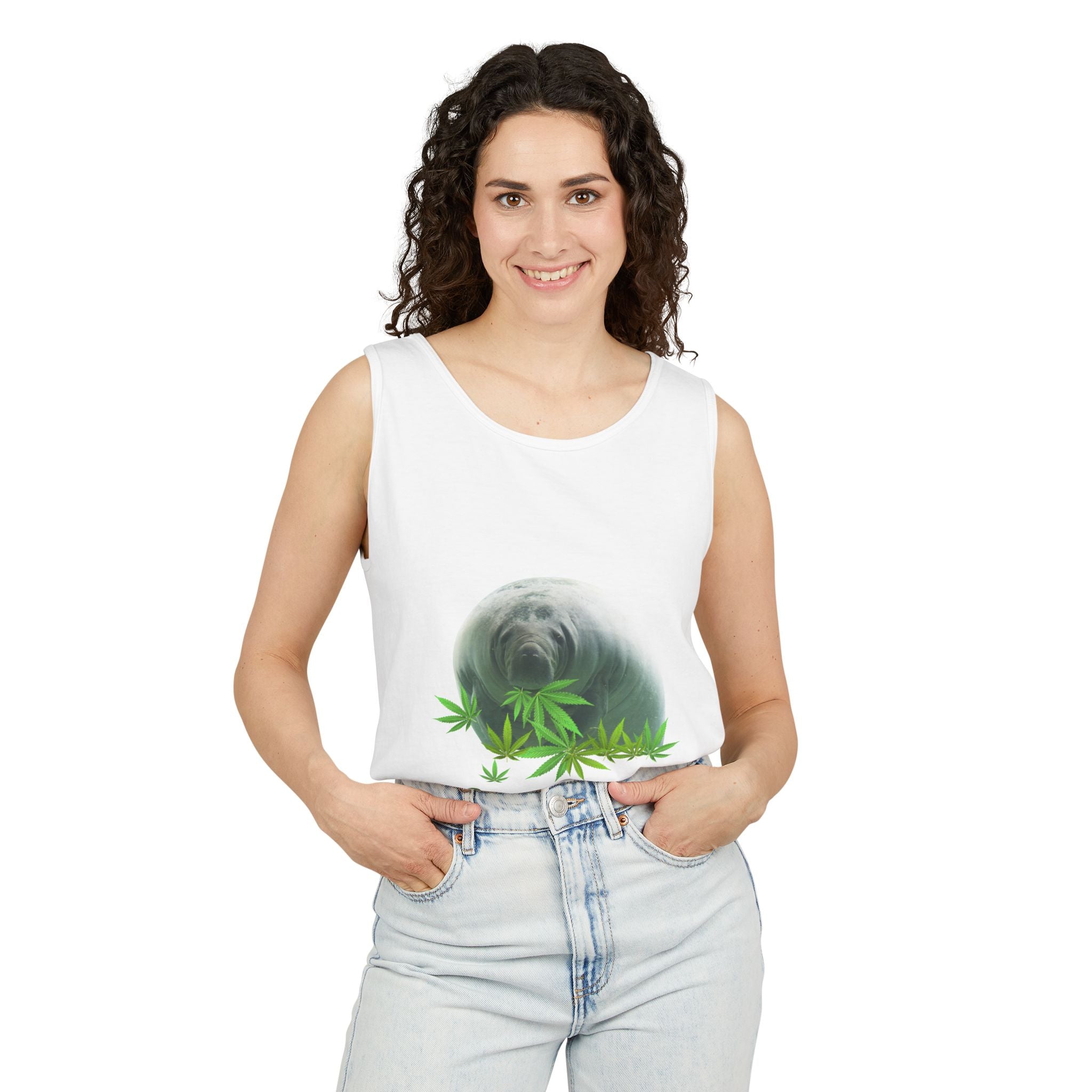 Grass Fed Manatee Unisex Tank Top, Casual Sleeveless Shirt, Nature Lover Gift, Eco-Friendly Apparel, Summer Wardrobe Essential