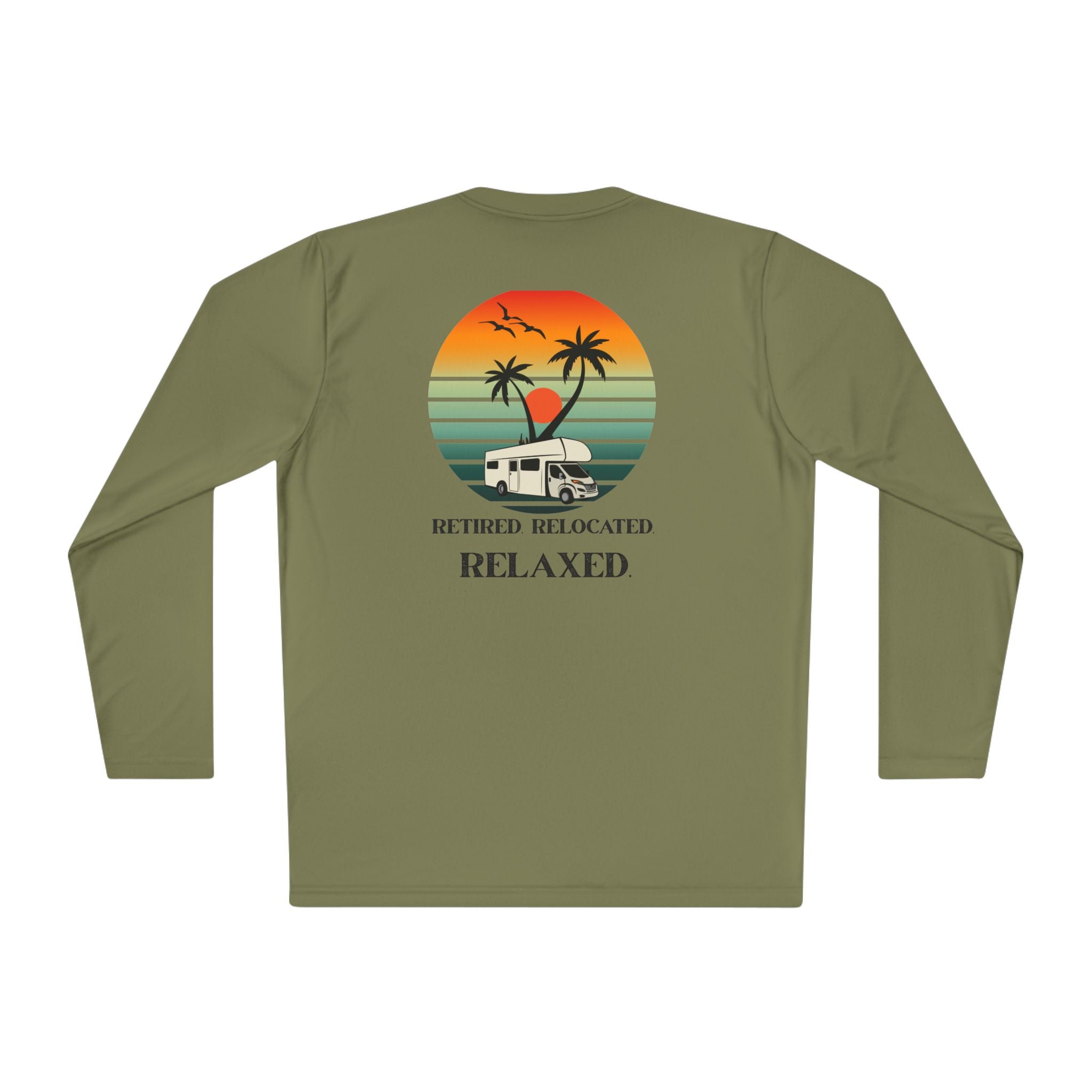 Retired Relocated Relaxed Long Sleeve Tee | Unisex Lightweight Tee for Nature Lovers, Perfect Gift for Retirees, Cozy Casual Wear