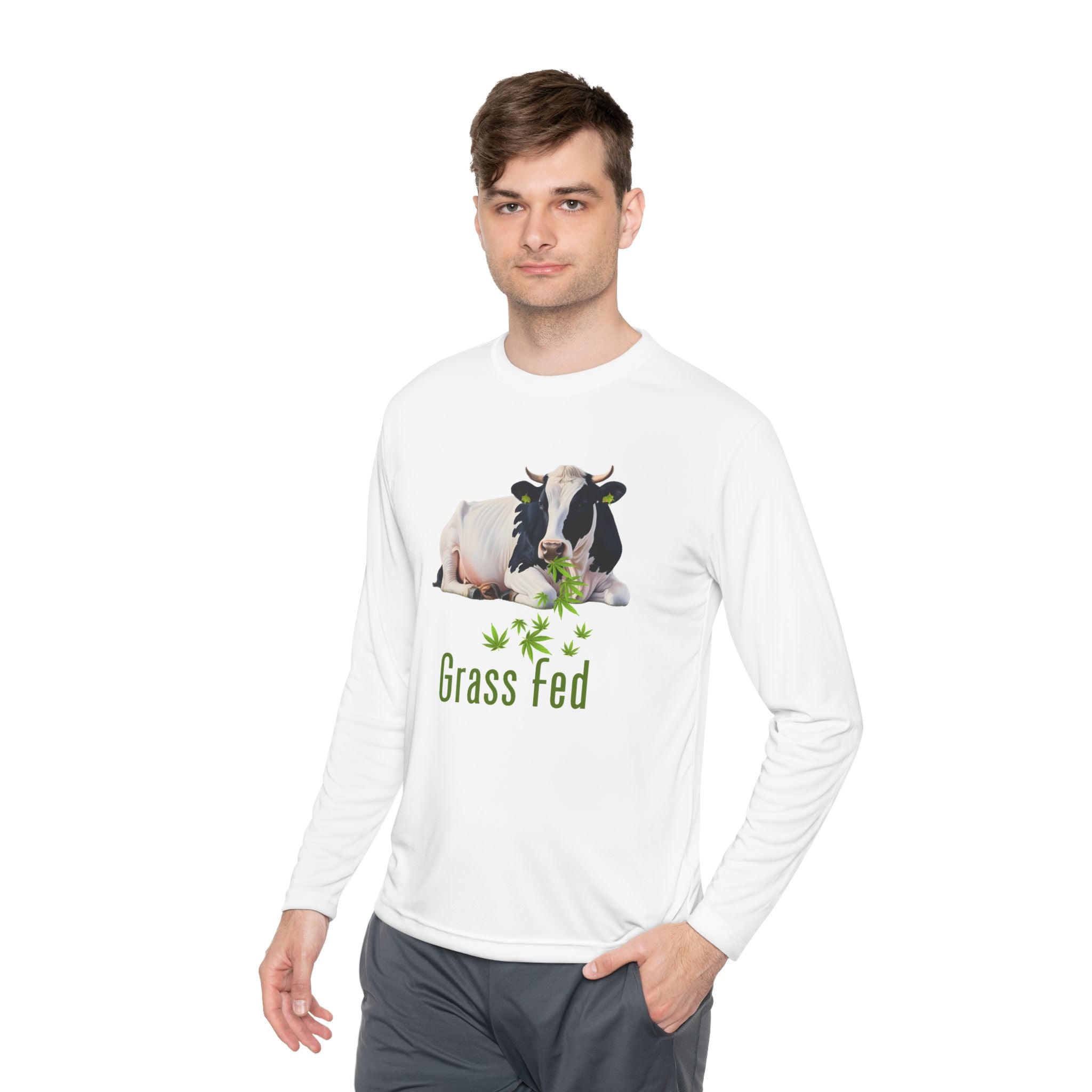 Grass Fed Cow Unisex Long Sleeve Tee, Farm T-Shirt, Animal Lover Gift, Eco-Friendly Apparel, Cute Cow Shirt, Casual Comfortable Wear