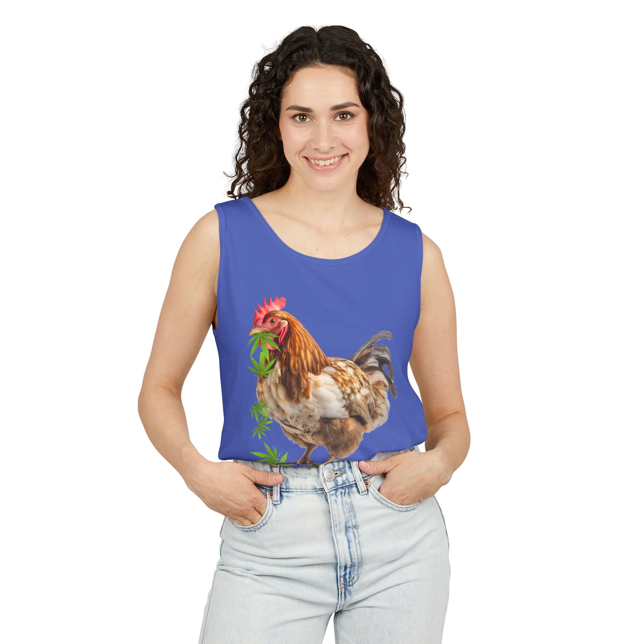 Grass Fed Chicken Tank Top, Unisex Graphic Tee, Casual Summer Apparel, Farm Fresh Gift, Eco-Friendly Fashion