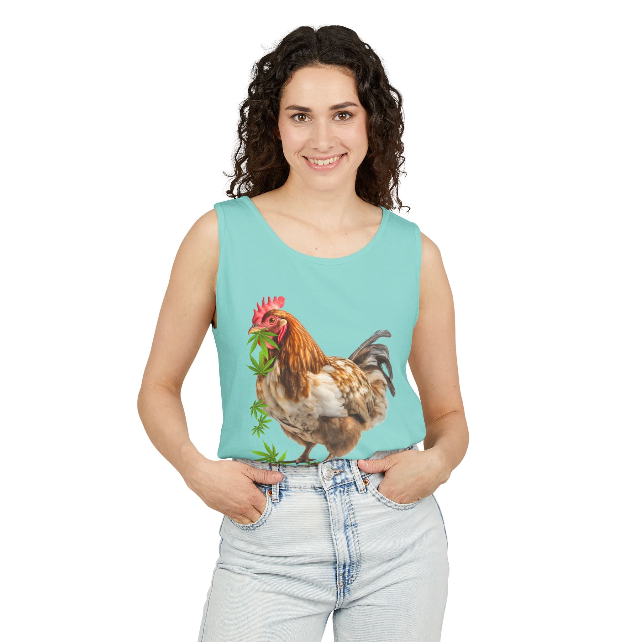 Grass Fed Chicken Tank Top, Unisex Graphic Tee, Casual Summer Apparel, Farm Fresh Gift, Eco-Friendly Fashion