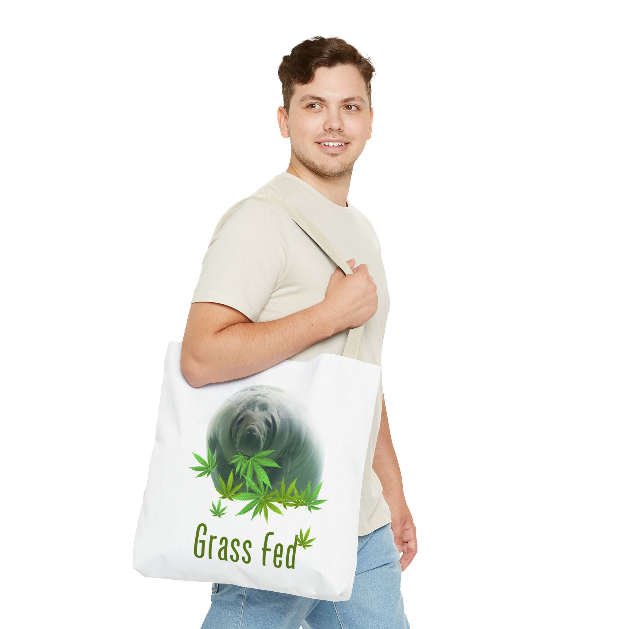 Grass Fed Tote Bag - Eco-Friendly, Animal Lovers Gift, Shopping, Beach, Reusable Bag