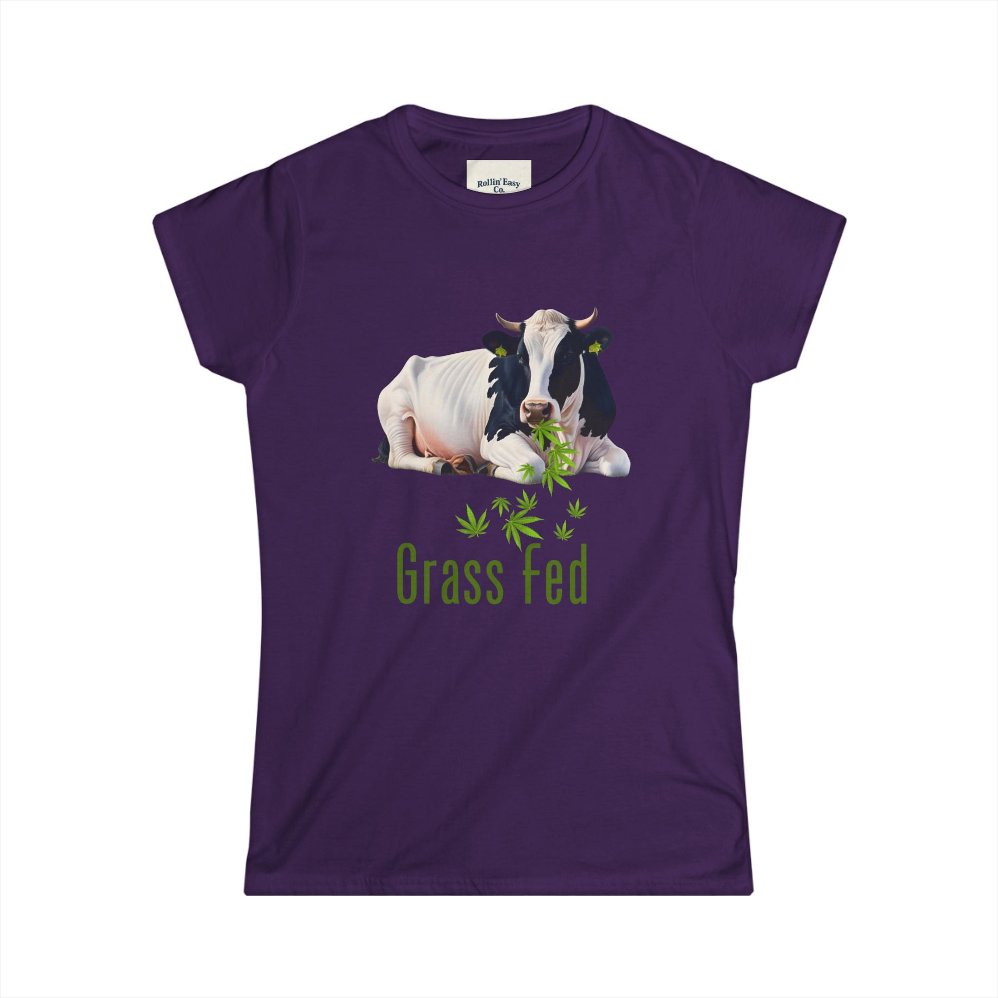 Grass Fed Cow Women's Tee, Farmhouse Chic Shirt, Animal Lover Gift, Casual Wear, Eco-friendly Clothing