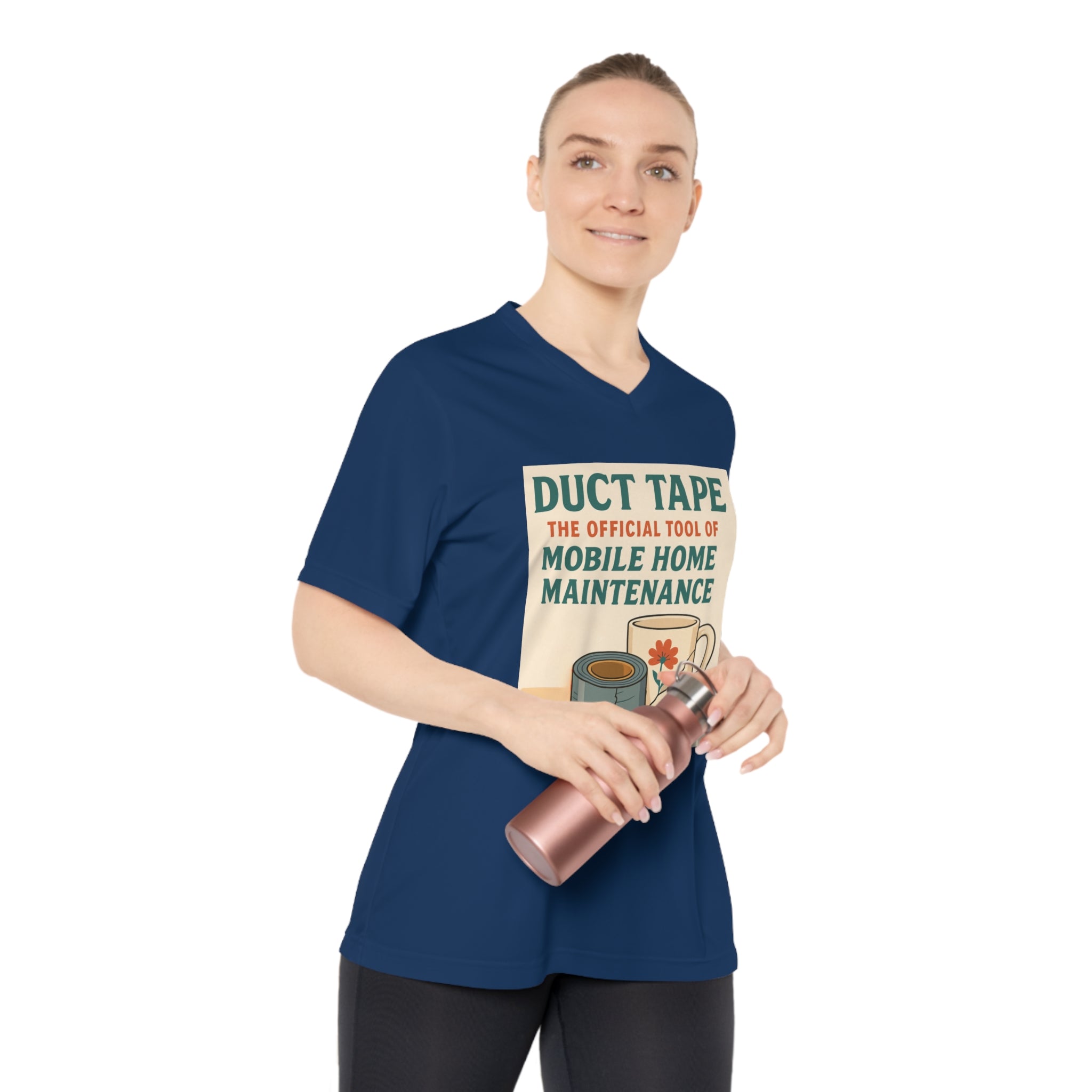 Duct Tape Mobile Home Maintenance Tee, Funny Women’s V-Neck T-Shirt, Gifts for Handyman, Home Repair Humor Shirt, DIY Lover's Apparel