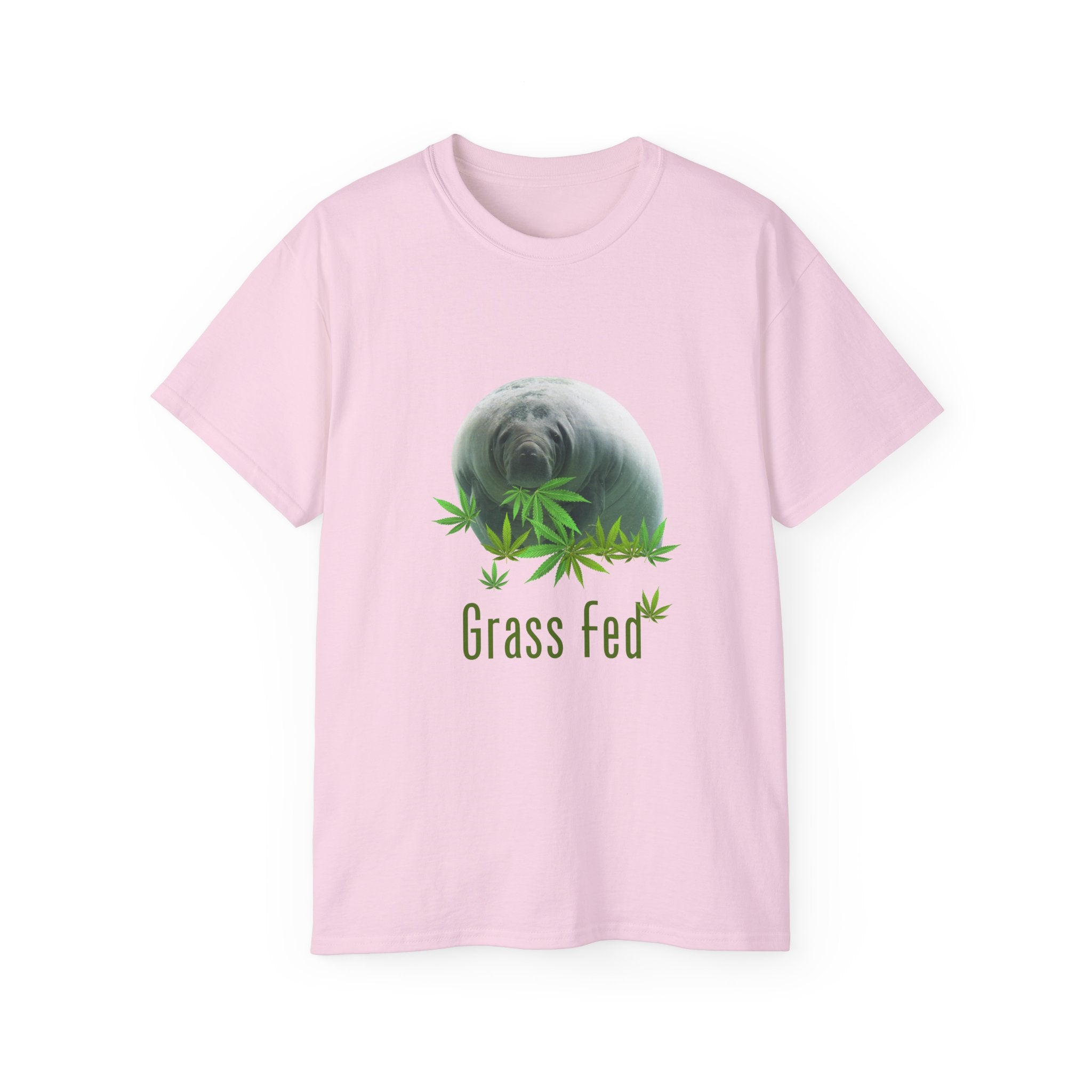 Grass Fed ManateeTee - Unisex Ultra Cotton T-Shirt, Funny Animal Lover Gift, Cannabis Theme, Nature Lover Apparel, Eco-Friendly Clothing
