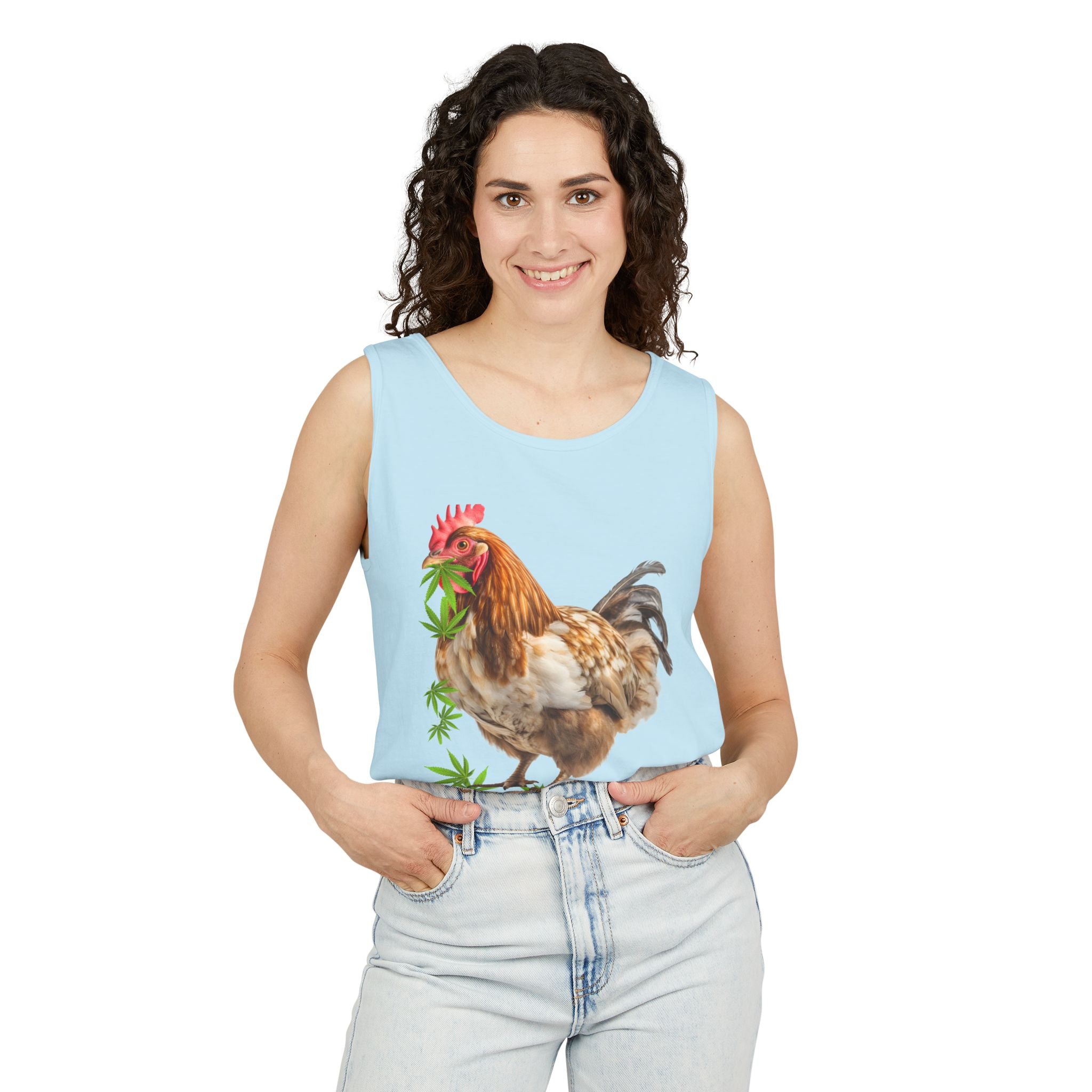 Grass Fed Chicken Tank Top, Unisex Graphic Tee, Casual Summer Apparel, Farm Fresh Gift, Eco-Friendly Fashion