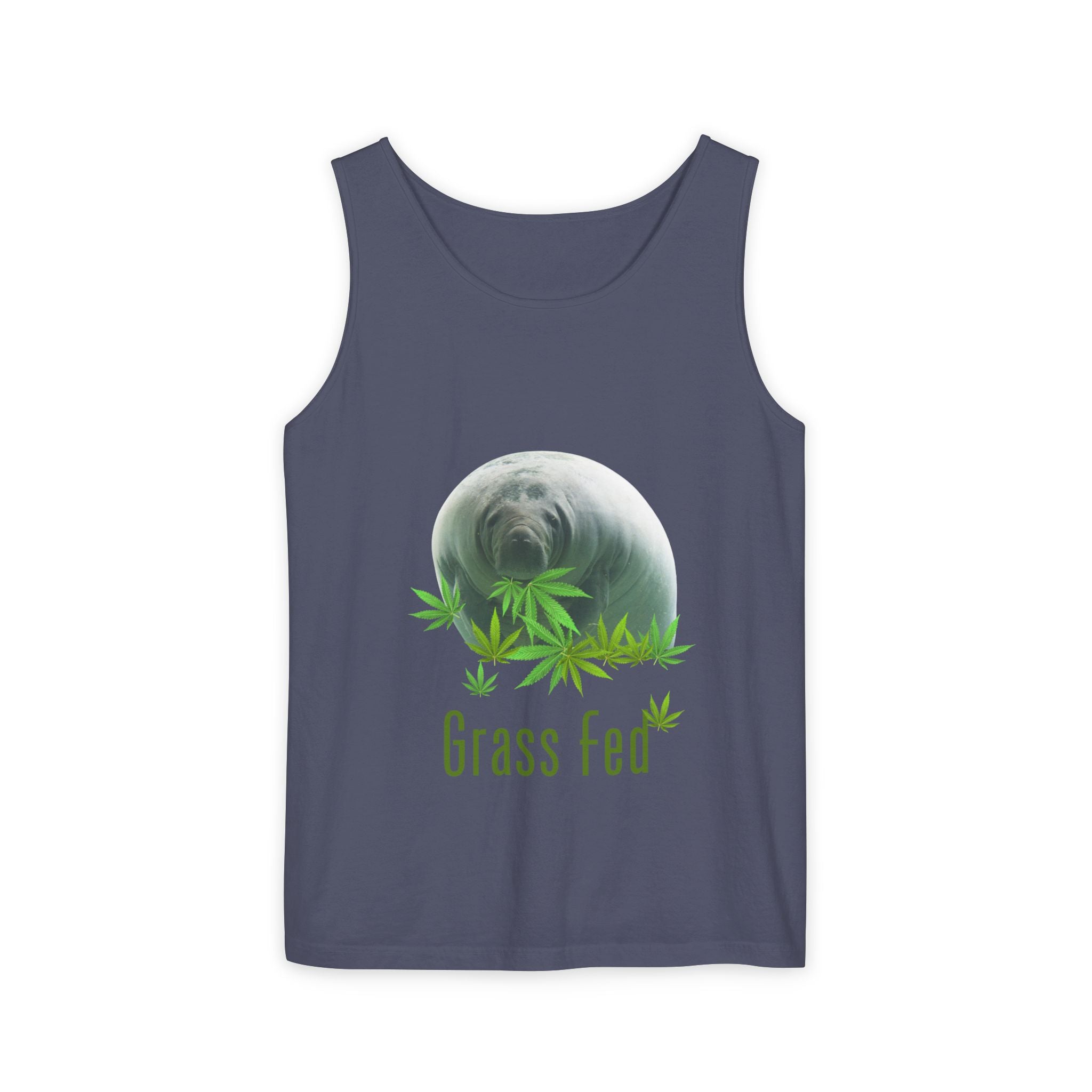Grass Fed Manatee Unisex Tank Top, Casual Sleeveless Shirt, Nature Lover Gift, Eco-Friendly Apparel, Summer Wardrobe Essential