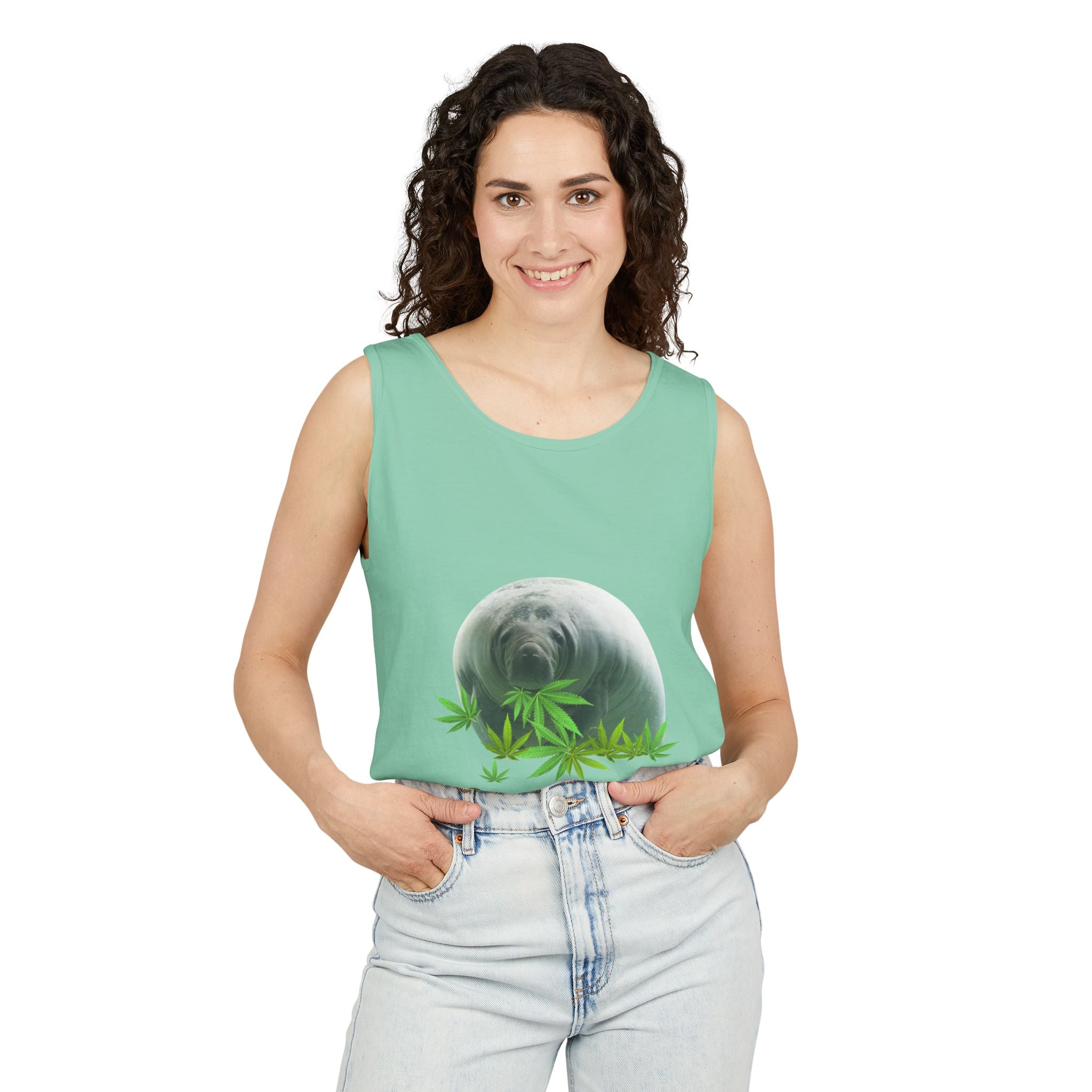 Grass Fed Manatee Unisex Tank Top, Casual Sleeveless Shirt, Nature Lover Gift, Eco-Friendly Apparel, Summer Wardrobe Essential