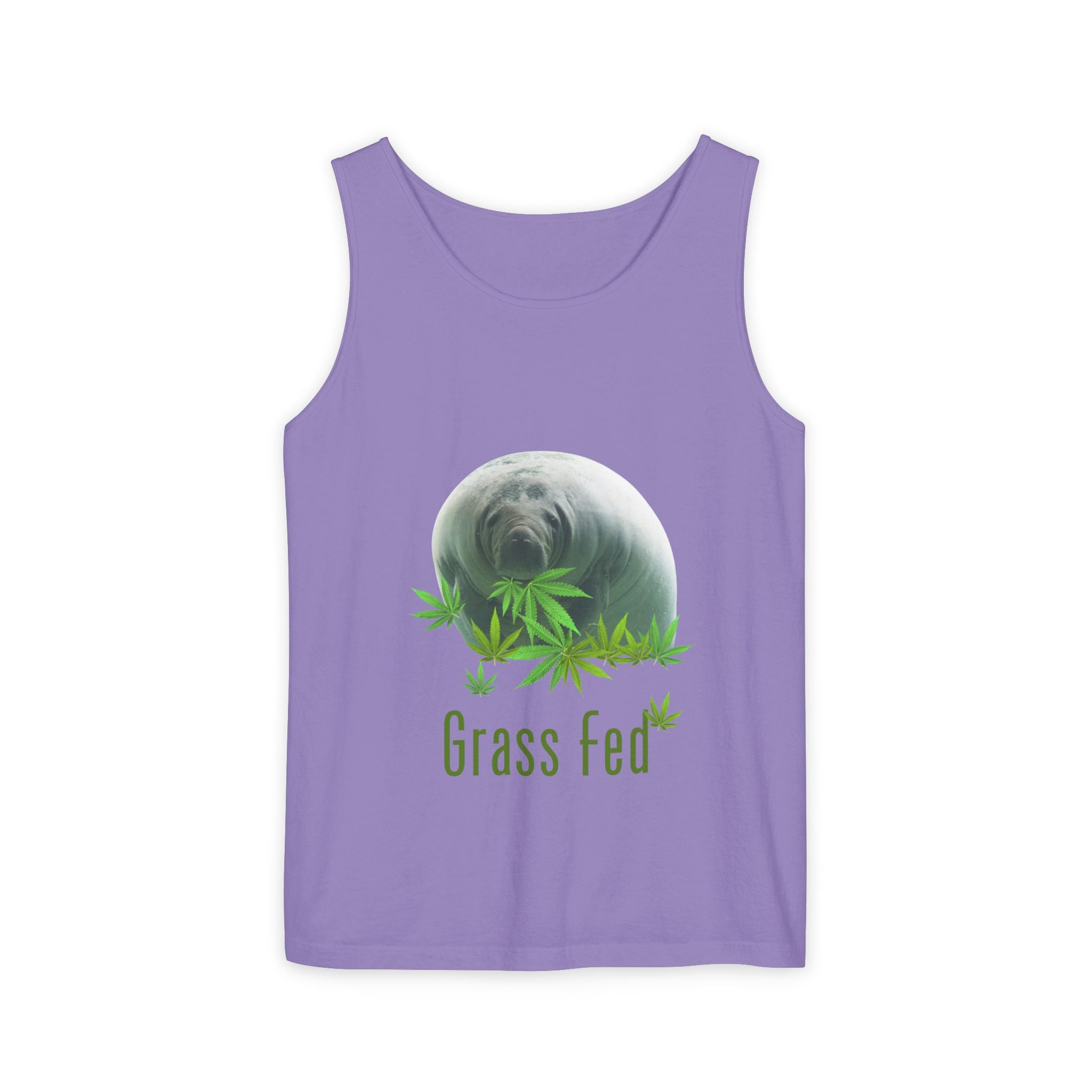 Grass Fed Manatee Unisex Tank Top, Casual Sleeveless Shirt, Nature Lover Gift, Eco-Friendly Apparel, Summer Wardrobe Essential
