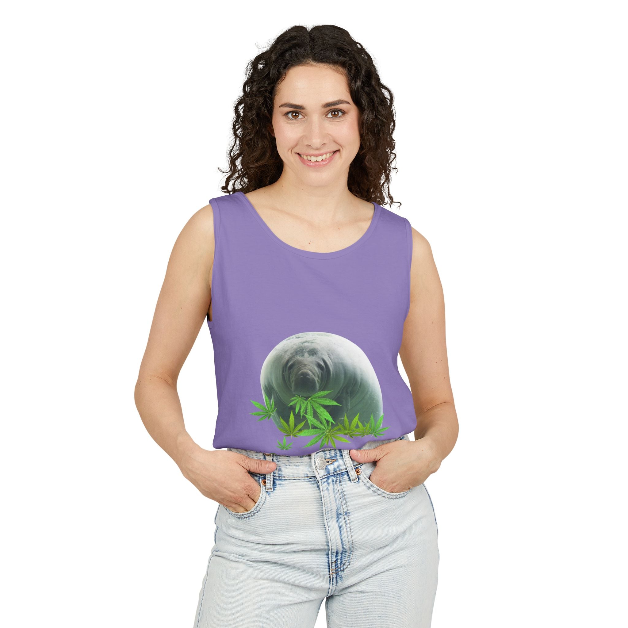 Grass Fed Manatee Unisex Tank Top, Casual Sleeveless Shirt, Nature Lover Gift, Eco-Friendly Apparel, Summer Wardrobe Essential