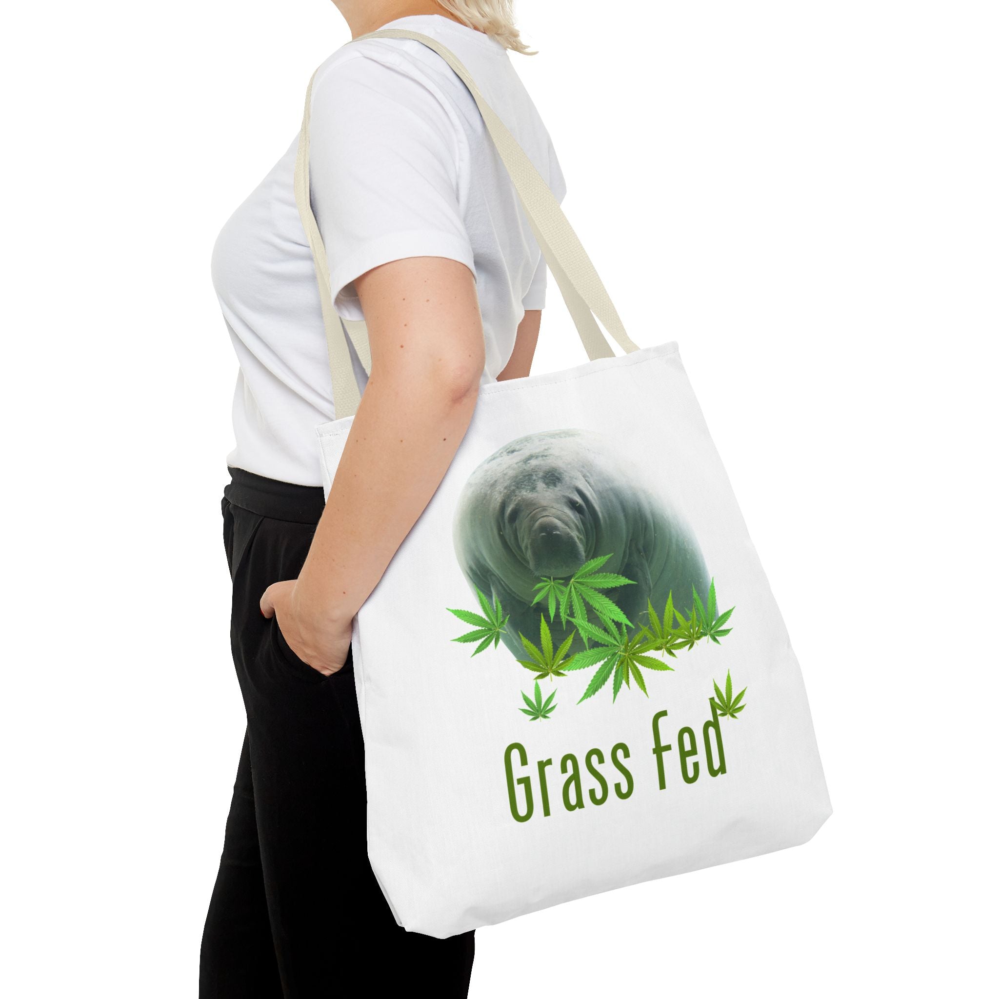 Grass Fed Tote Bag - Eco-Friendly, Animal Lovers Gift, Shopping, Beach, Reusable Bag