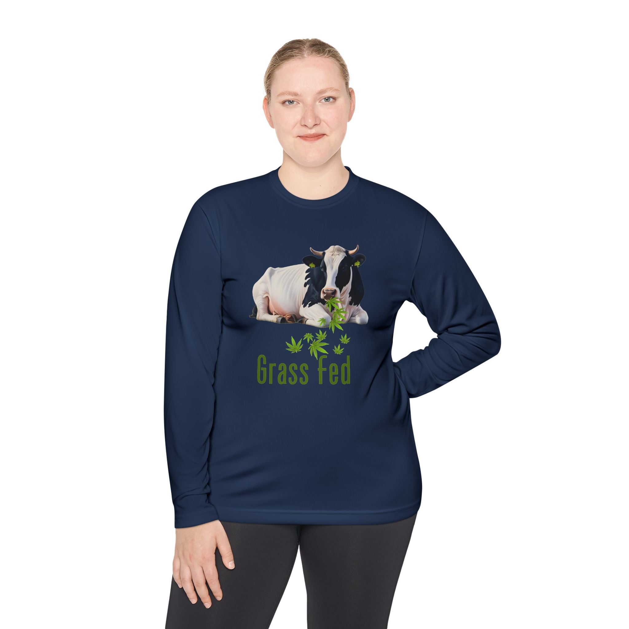 Grass Fed Cow Unisex Long Sleeve Tee, Farm T-Shirt, Animal Lover Gift, Eco-Friendly Apparel, Cute Cow Shirt, Casual Comfortable Wear