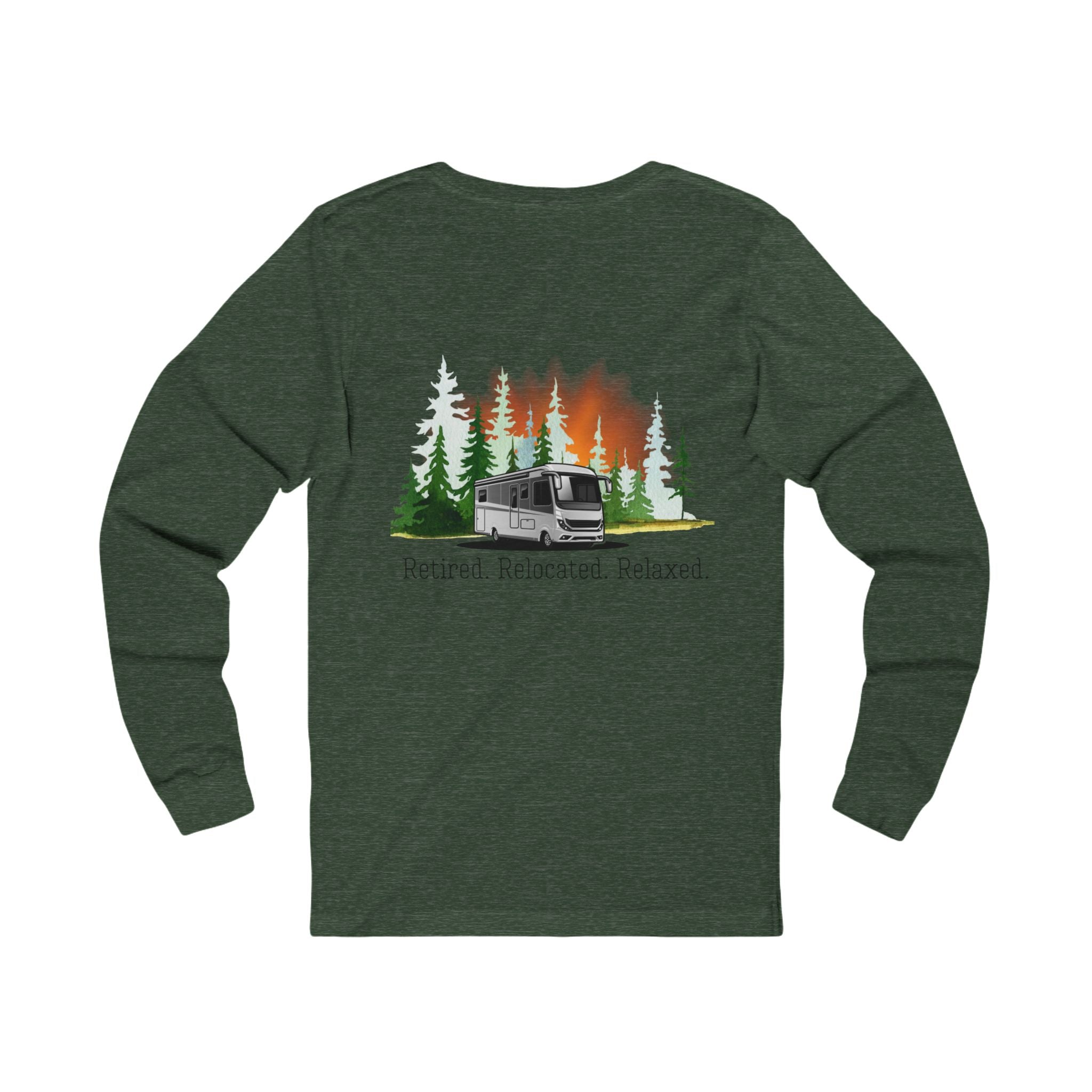 Retirement Adventure Unisex Long Sleeve Tee | RV Lovers Gift, Nature Lover Shirt, Relaxed Lifestyle Apparel, Retirement Celebration