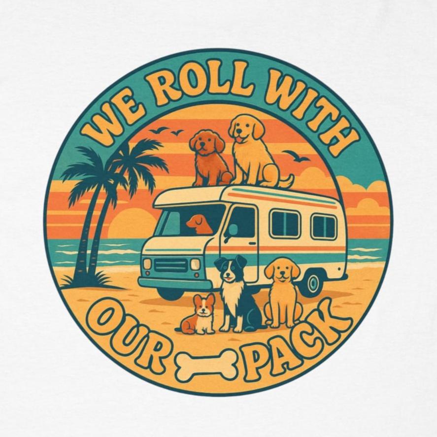 Dog Lover's Unisex Classic Tee | Retro Camper, Pet Owner Gift, Summer Vibes T-Shirt, Animal Lover Apparel, Vacation Wear