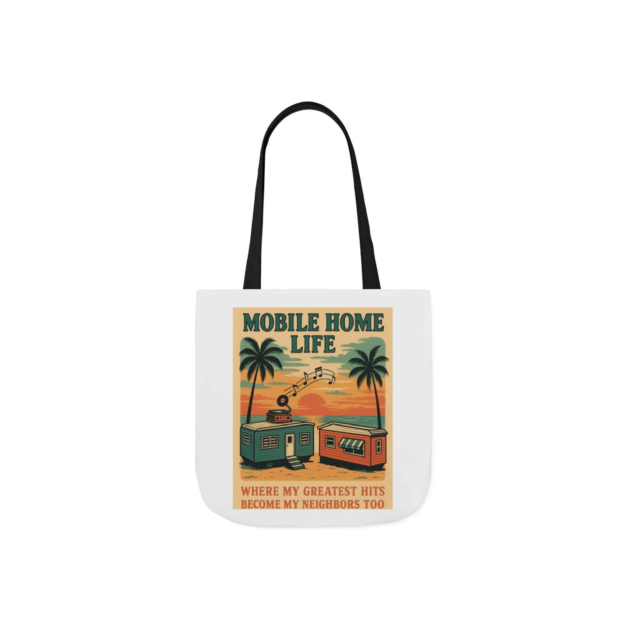 Mobile Home Life Canvas Tote Bag, Beach Chic Bag, Eco-Friendly Shopper, Summer Adventure Tote, Musical Vibes Bag, Gift for Travelers