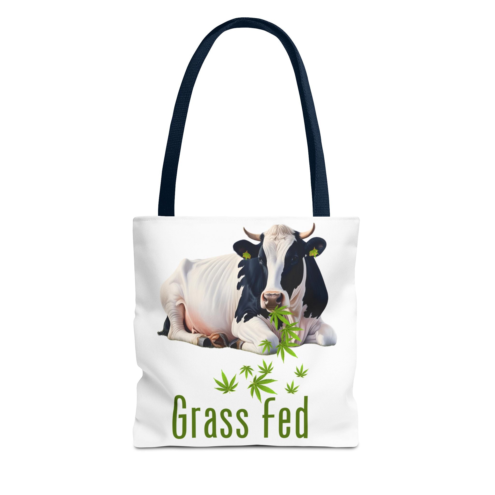 Grass Fed Cow Tote Bag, Eco-Friendly Shopping Bag, Farmhouse Style, Vegan Gift, Reusable Grocery Bag