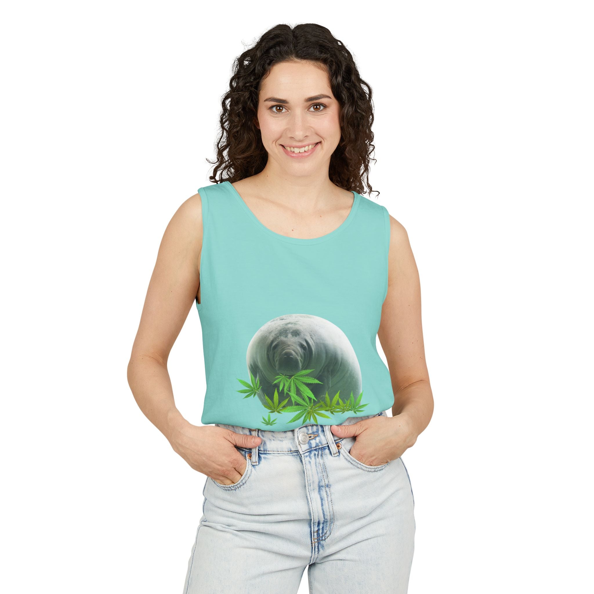 Grass Fed Manatee Unisex Tank Top, Casual Sleeveless Shirt, Nature Lover Gift, Eco-Friendly Apparel, Summer Wardrobe Essential