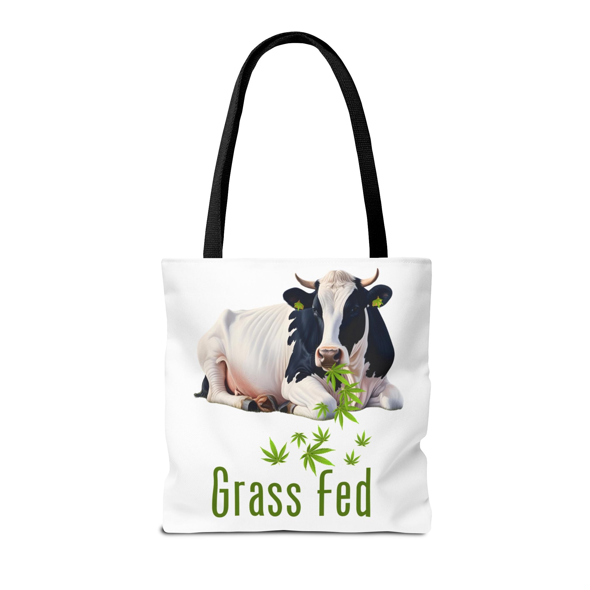 Grass Fed Cow Tote Bag, Eco-Friendly Shopping Bag, Farmhouse Style, Vegan Gift, Reusable Grocery Bag