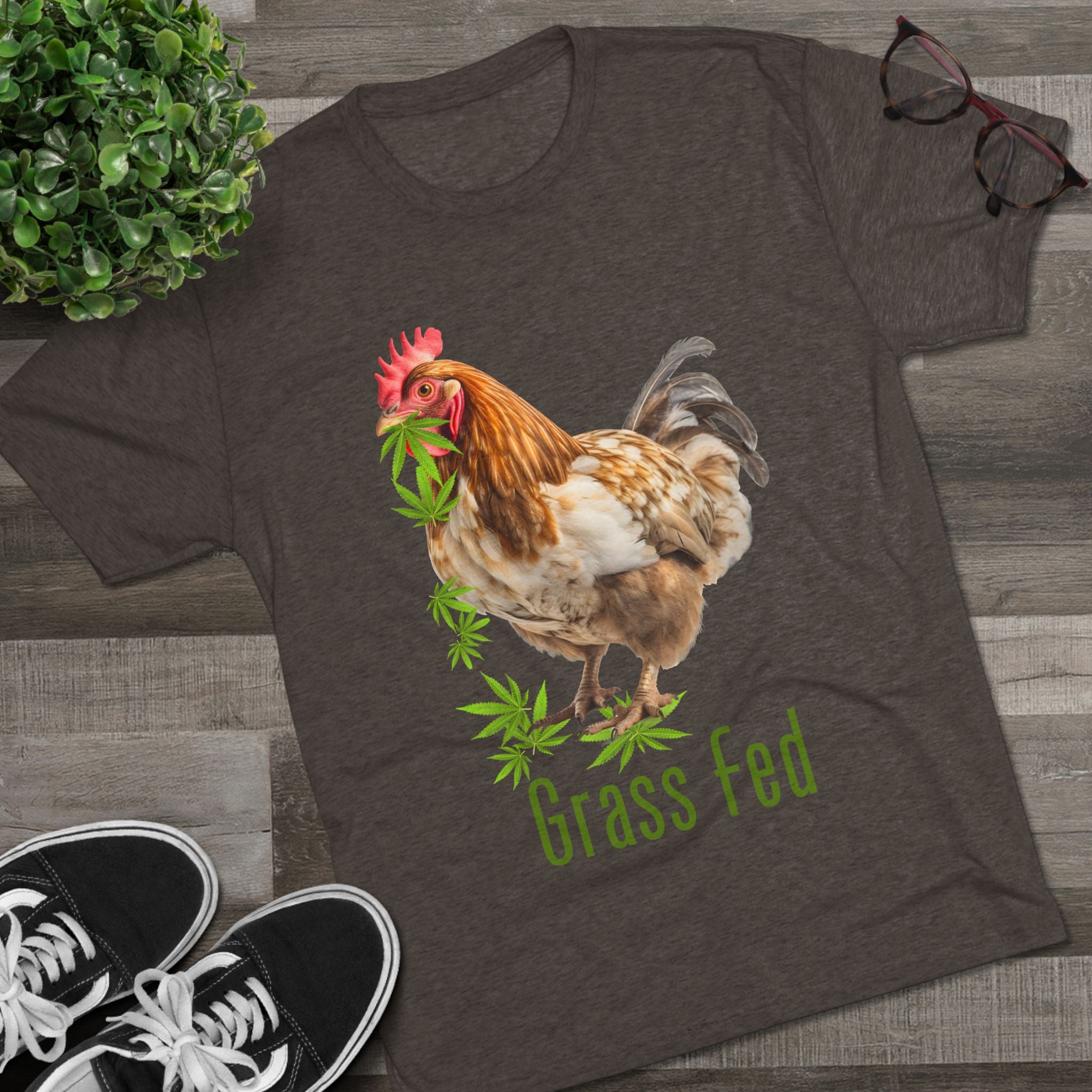 Grass Fed Chicken Unisex Tee, Funny Farm Shirt, Gift for Farmers, Agriculture Apparel, Casual Wear