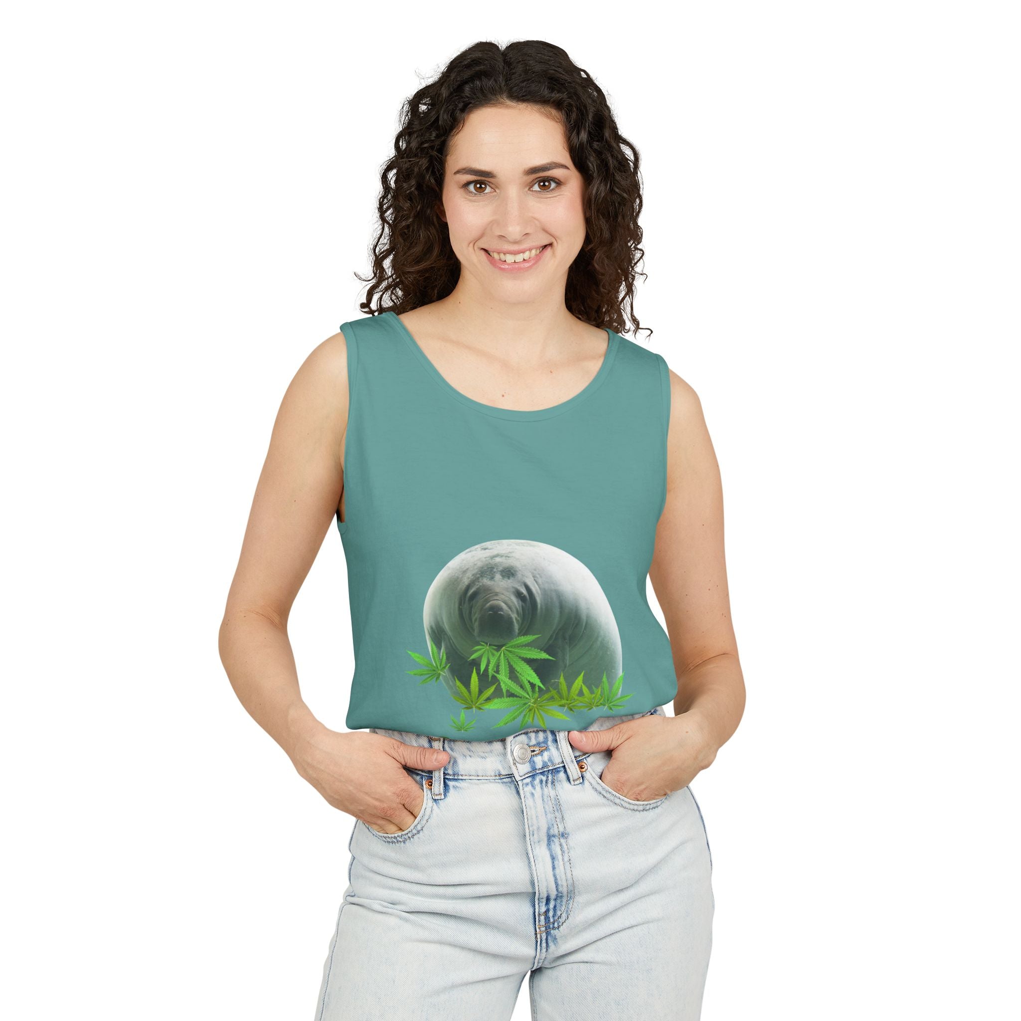 Grass Fed Manatee Unisex Tank Top, Casual Sleeveless Shirt, Nature Lover Gift, Eco-Friendly Apparel, Summer Wardrobe Essential