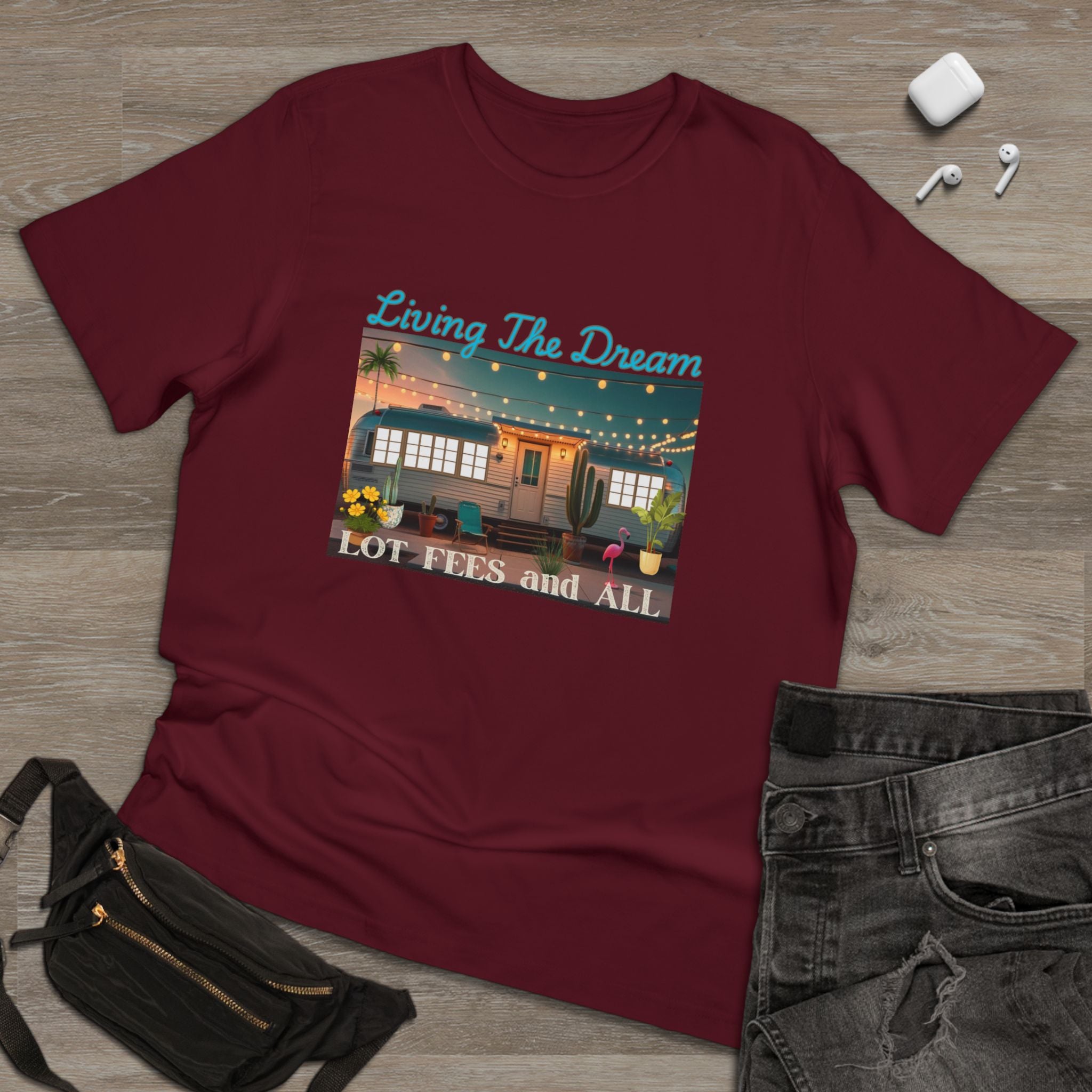 Living the Dream Unisex Deluxe T-shirt, Perfect for Adventure Lovers, Casual Wear, Gifts for Travelers, Summer Vibes, Inspirational Apparel