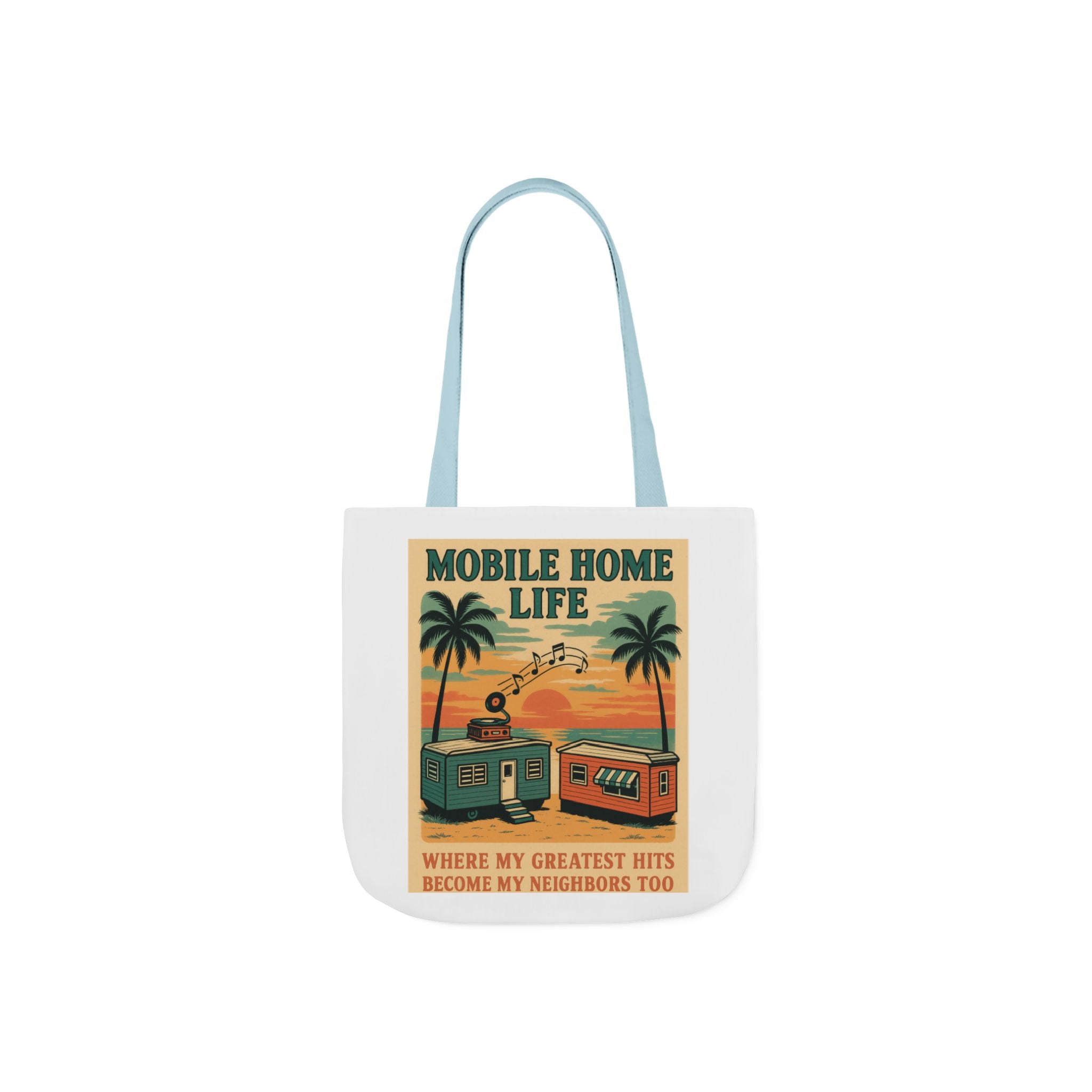 Mobile Home Life Canvas Tote Bag, Beach Chic Bag, Eco-Friendly Shopper, Summer Adventure Tote, Musical Vibes Bag, Gift for Travelers