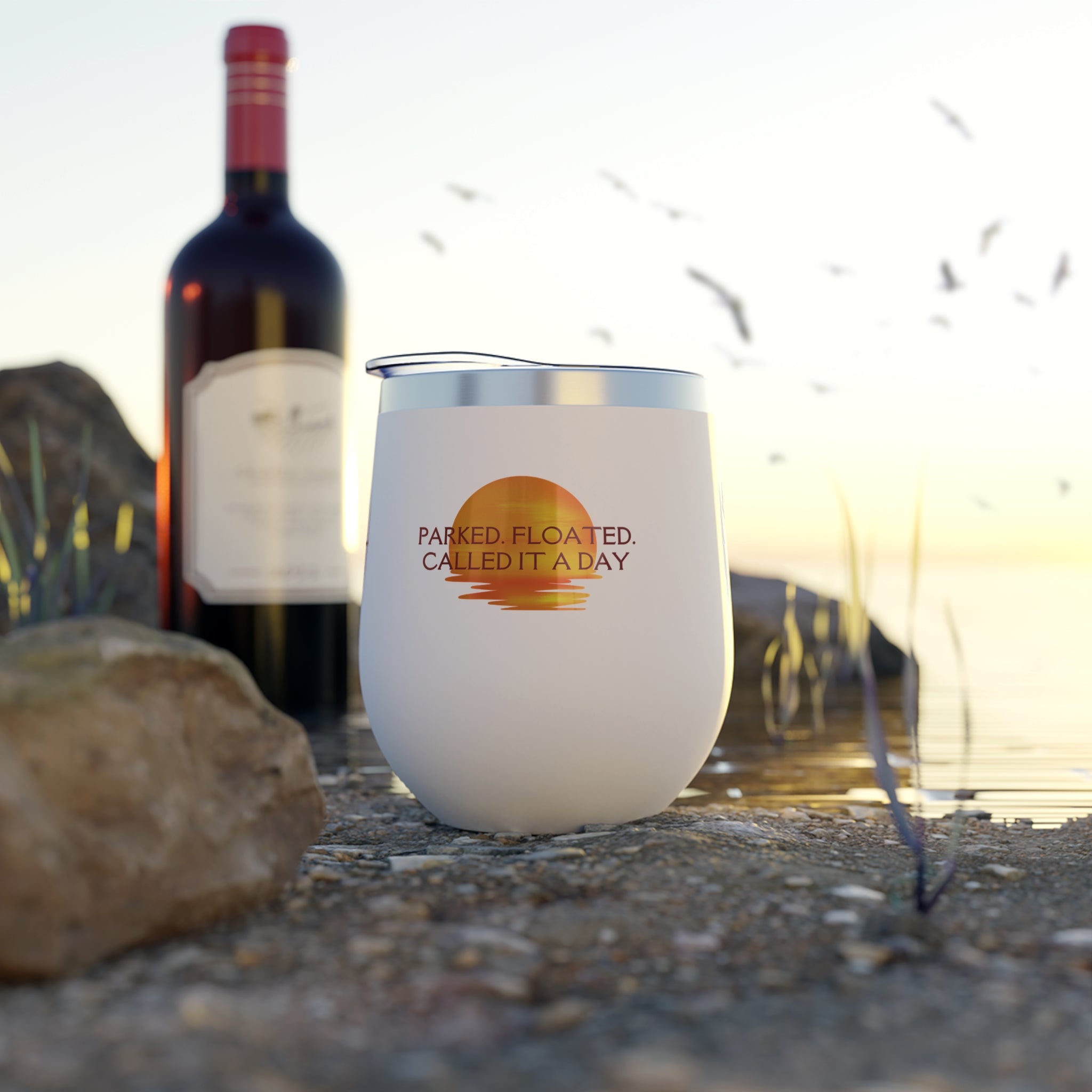 Sunset Relaxation Cup, Insulated Drinkware for Outdoor Adventures, Perfect Gift for Beach Lovers, Camping, and Celebrations