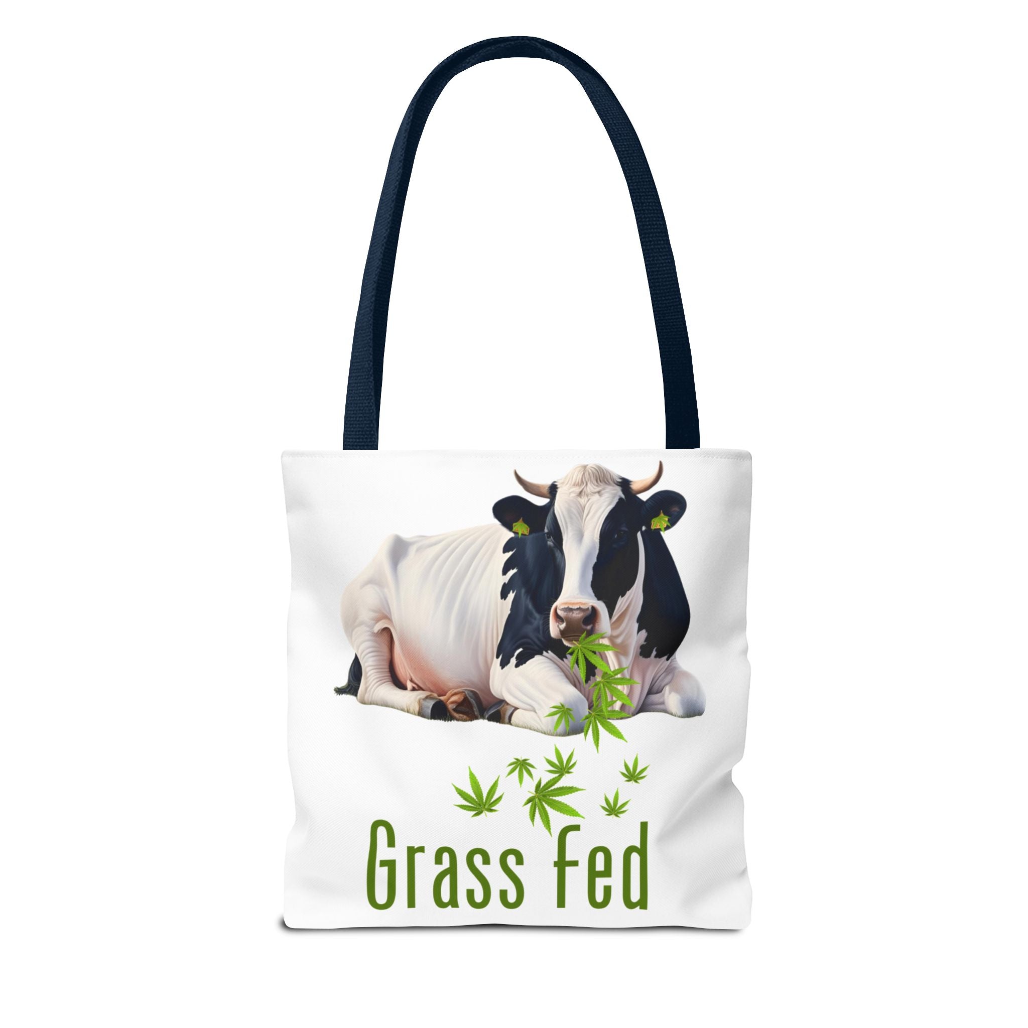 Grass Fed Cow Tote Bag, Eco-Friendly Shopping Bag, Farmhouse Style, Vegan Gift, Reusable Grocery Bag