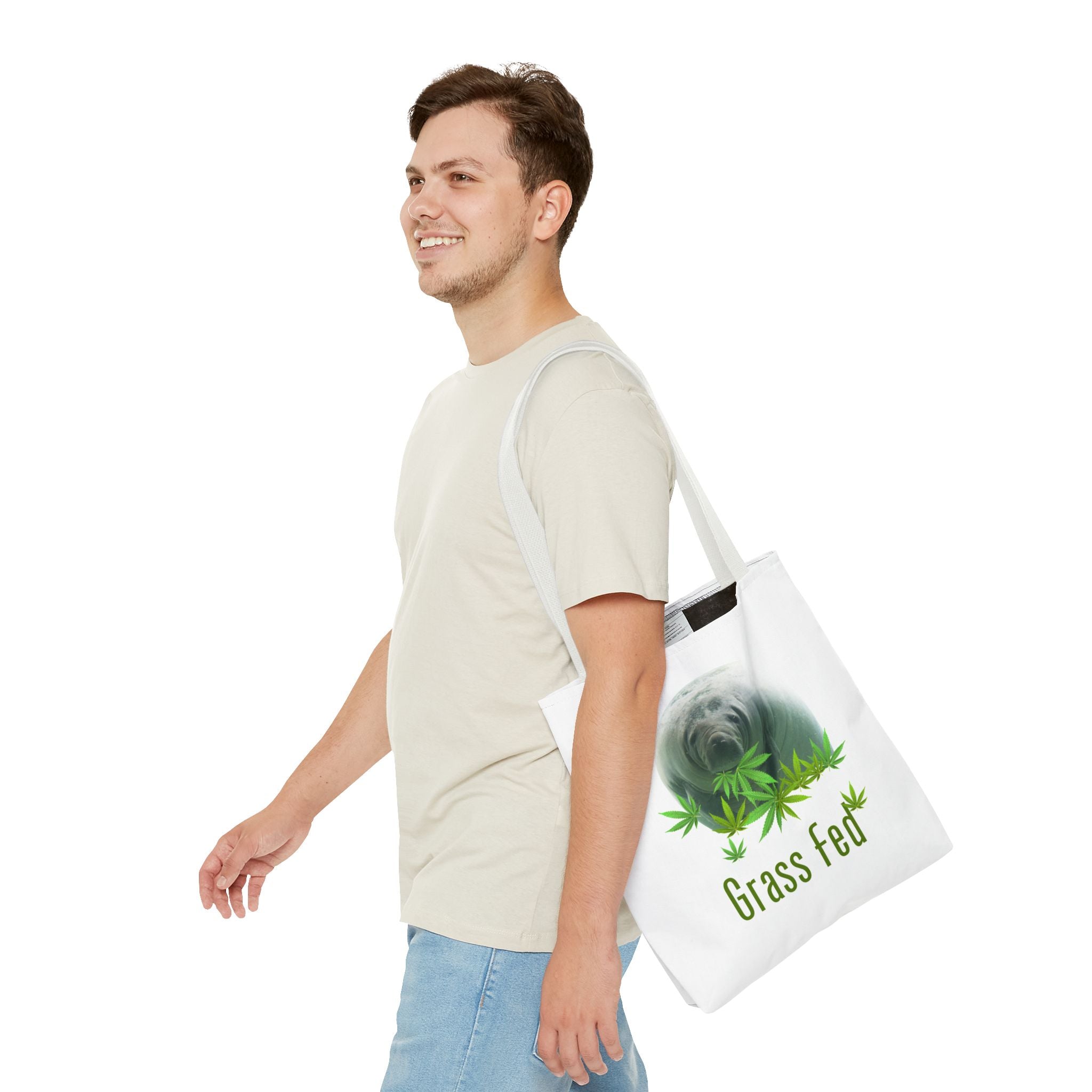 Grass Fed Tote Bag - Eco-Friendly, Animal Lovers Gift, Shopping, Beach, Reusable Bag