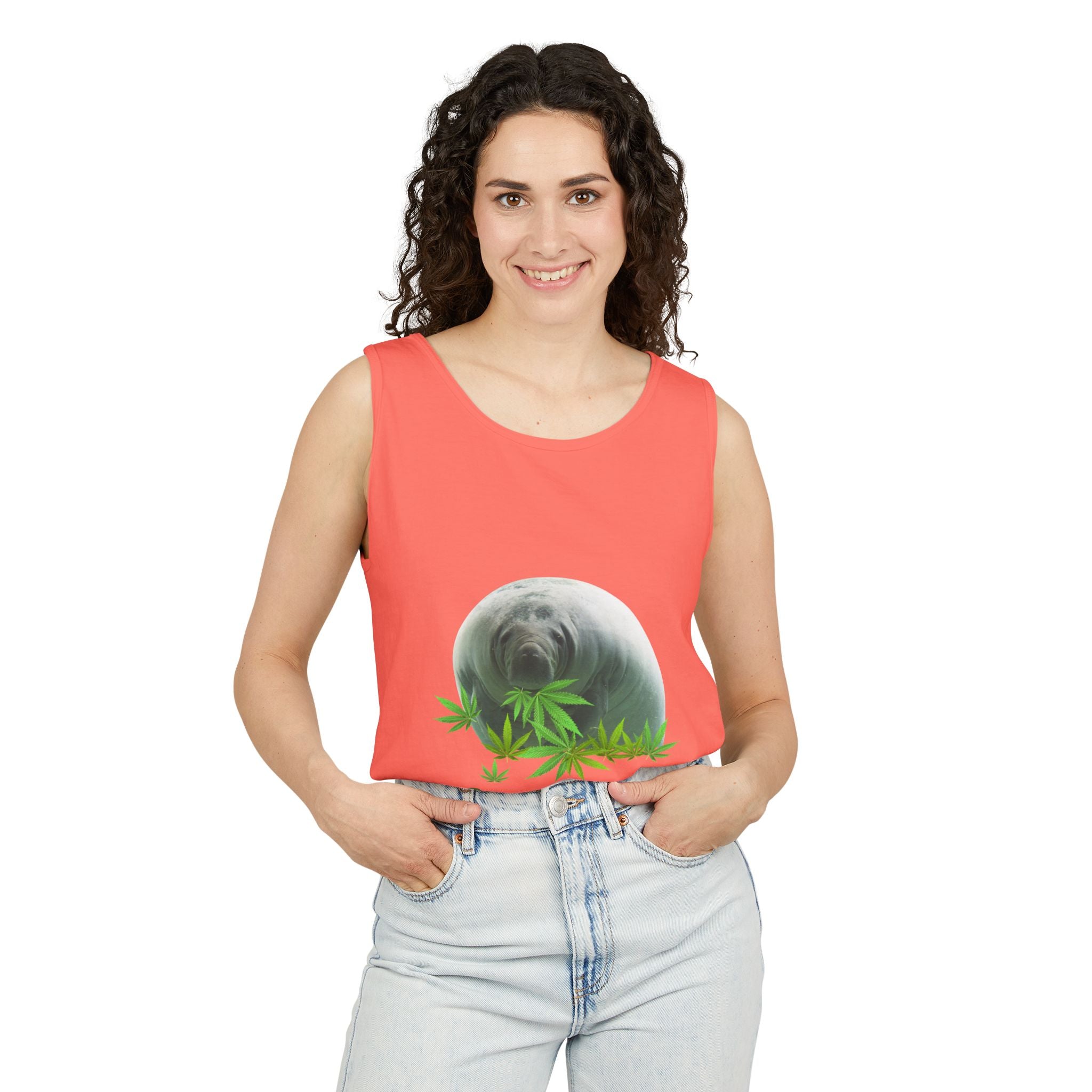 Grass Fed Manatee Unisex Tank Top, Casual Sleeveless Shirt, Nature Lover Gift, Eco-Friendly Apparel, Summer Wardrobe Essential