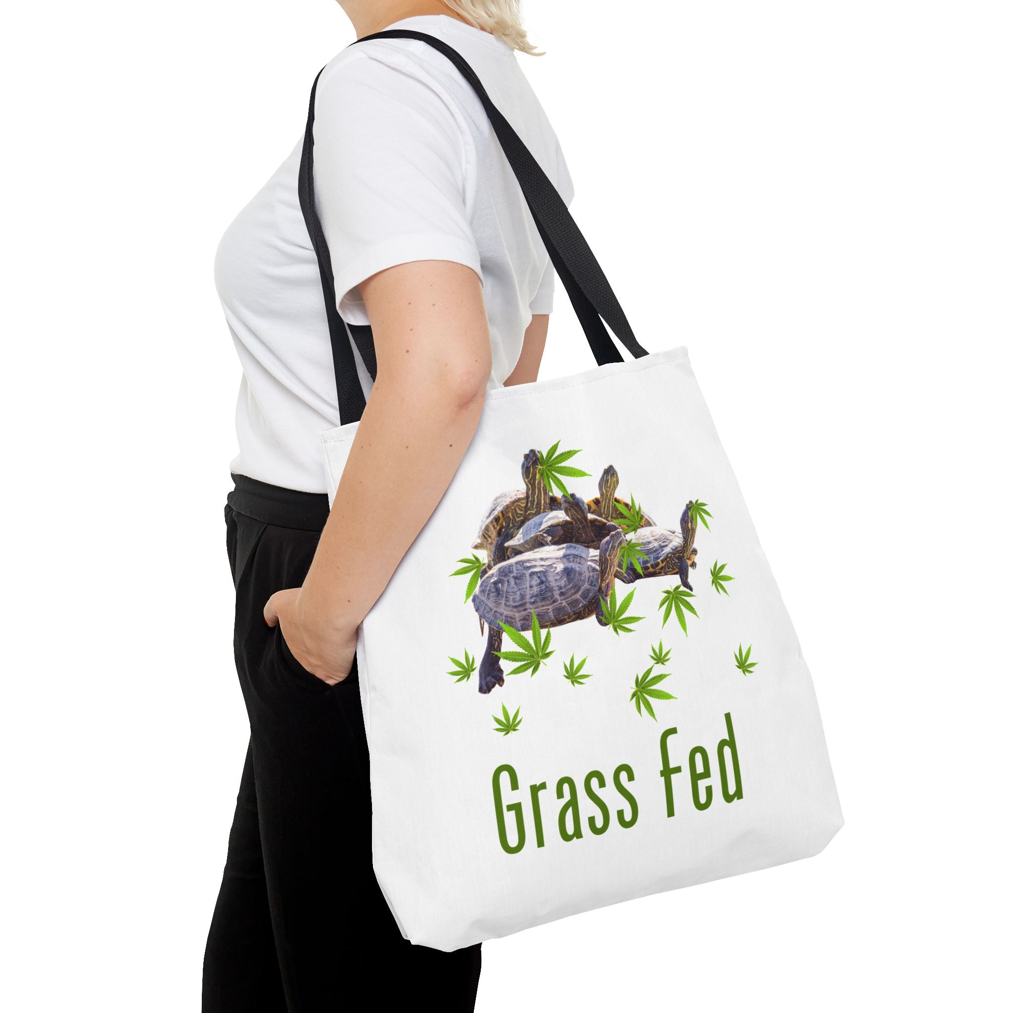 Eco-Friendly Turtle Tote Bag, Grass Fed Design, Reusable Shopping Bag, Animal Lover Gift, Beach Tote, Sustainable Fashion