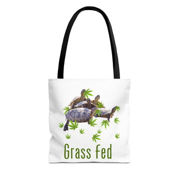 Eco-Friendly Turtle Tote Bag, Grass Fed Design, Reusable Shopping Bag, Animal Lover Gift, Beach Tote, Sustainable Fashion